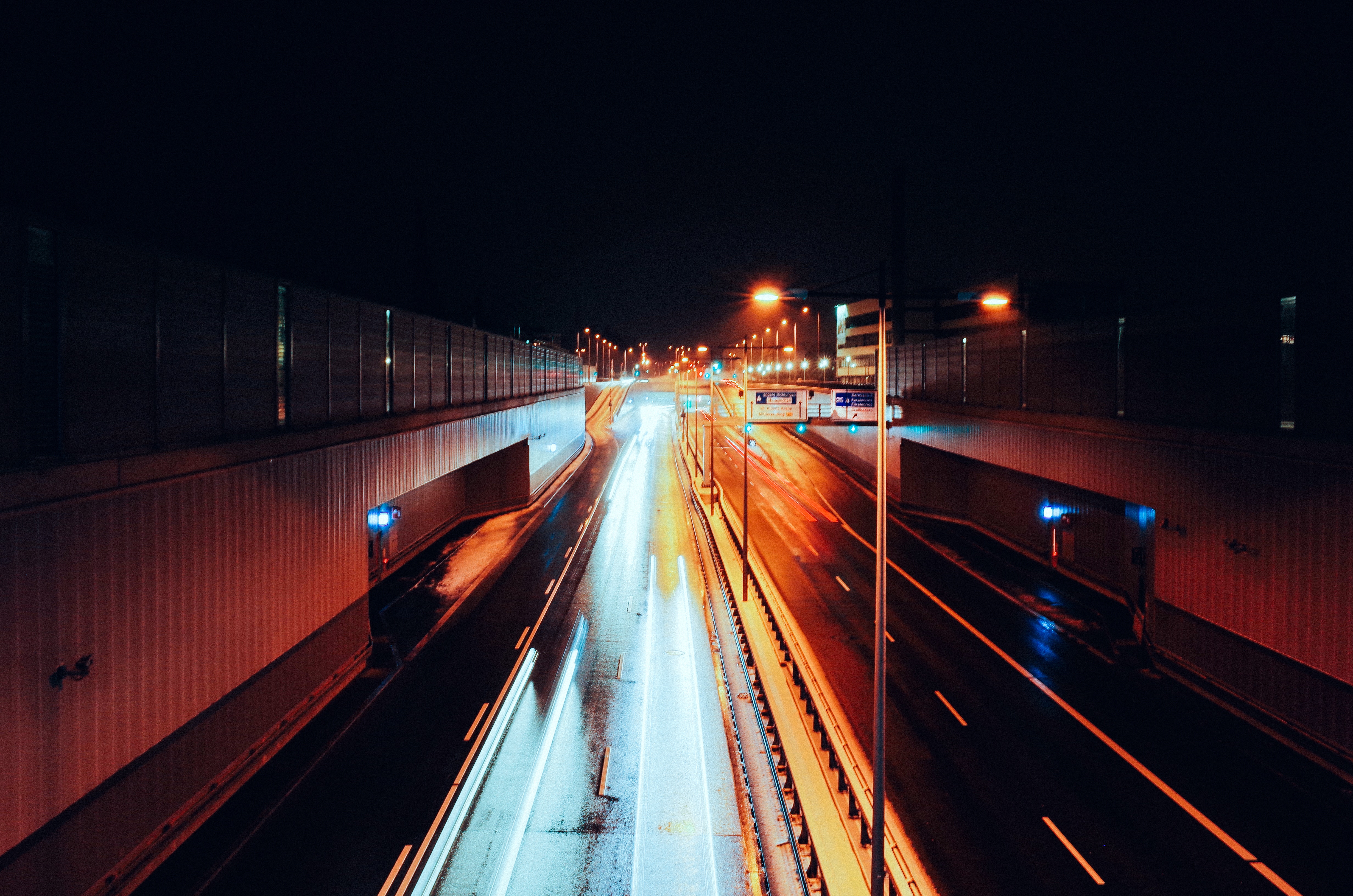 highway, overpass, cityscape