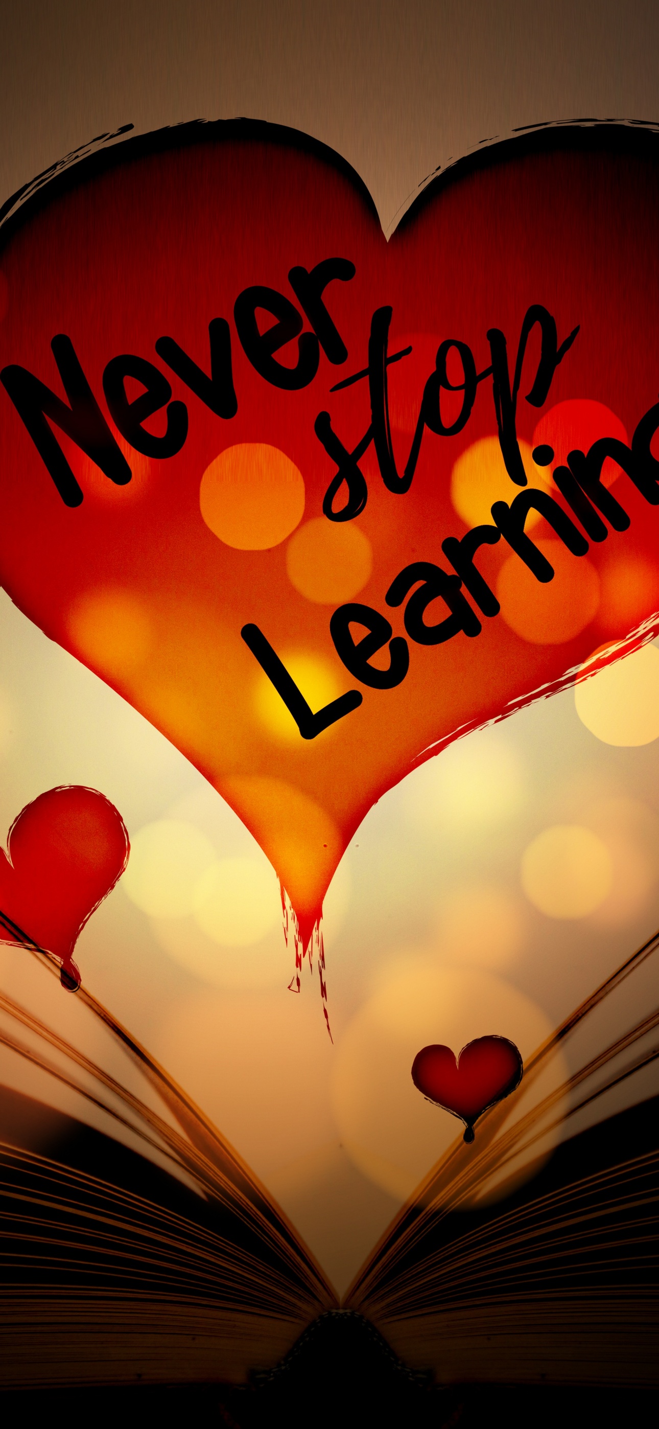 Never Stop Learning Wallpaper 4K, Red