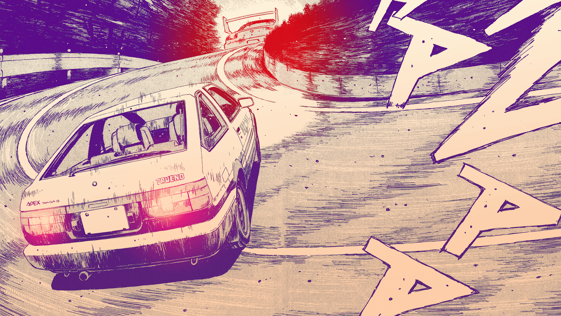 Initial D AE86 vs FD3S Manga Wallpaper