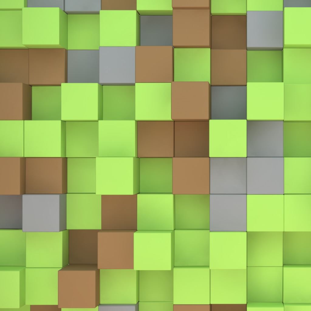 Minecraft Cubes iPad Wallpaper Free
