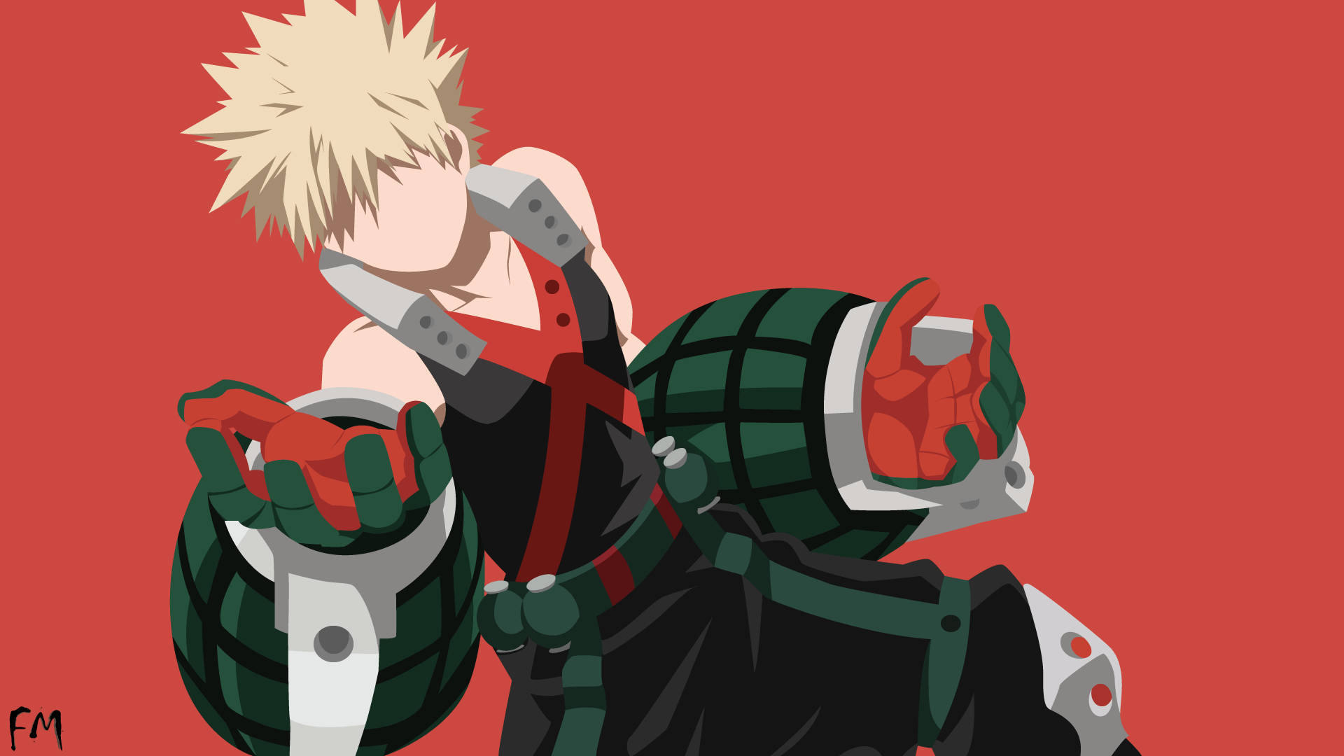 Download Minimal Pink Bakugou Wallpaper