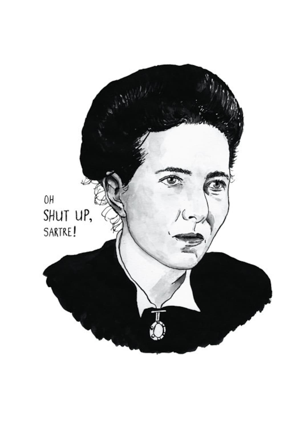 De Beauvoir Literary Poster Print