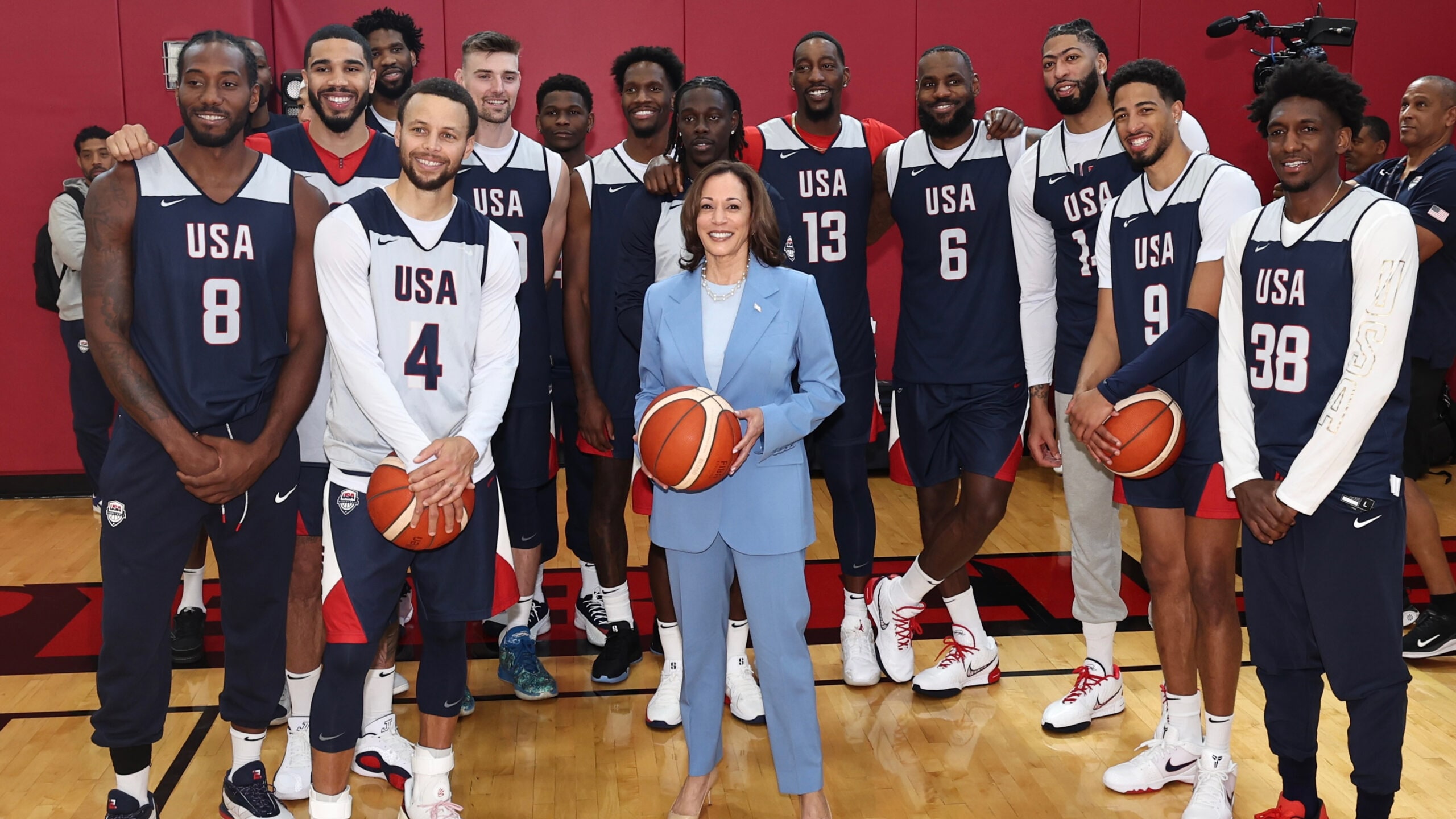 Vice President Kamala Harris stops