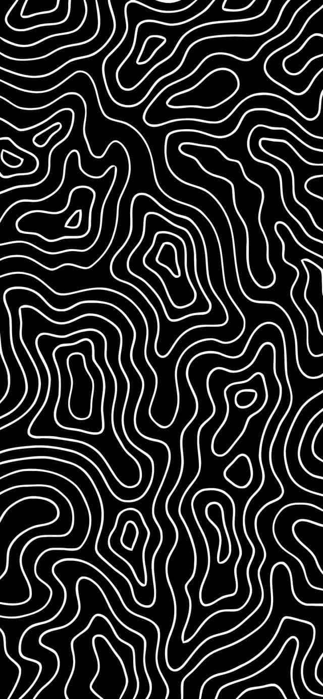 Black Topographic Wallpaper