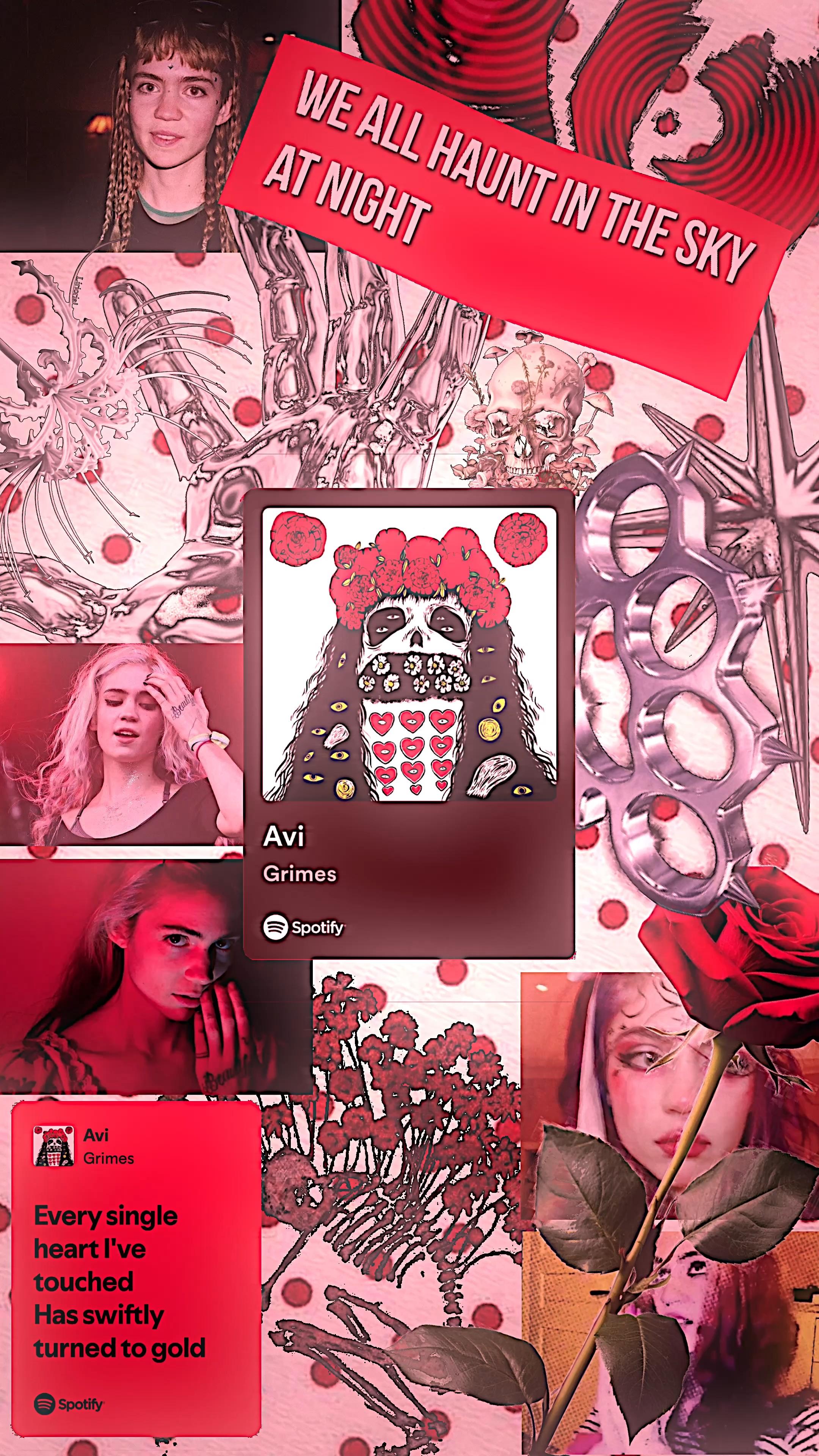 Made wallpaper for each Grimes album