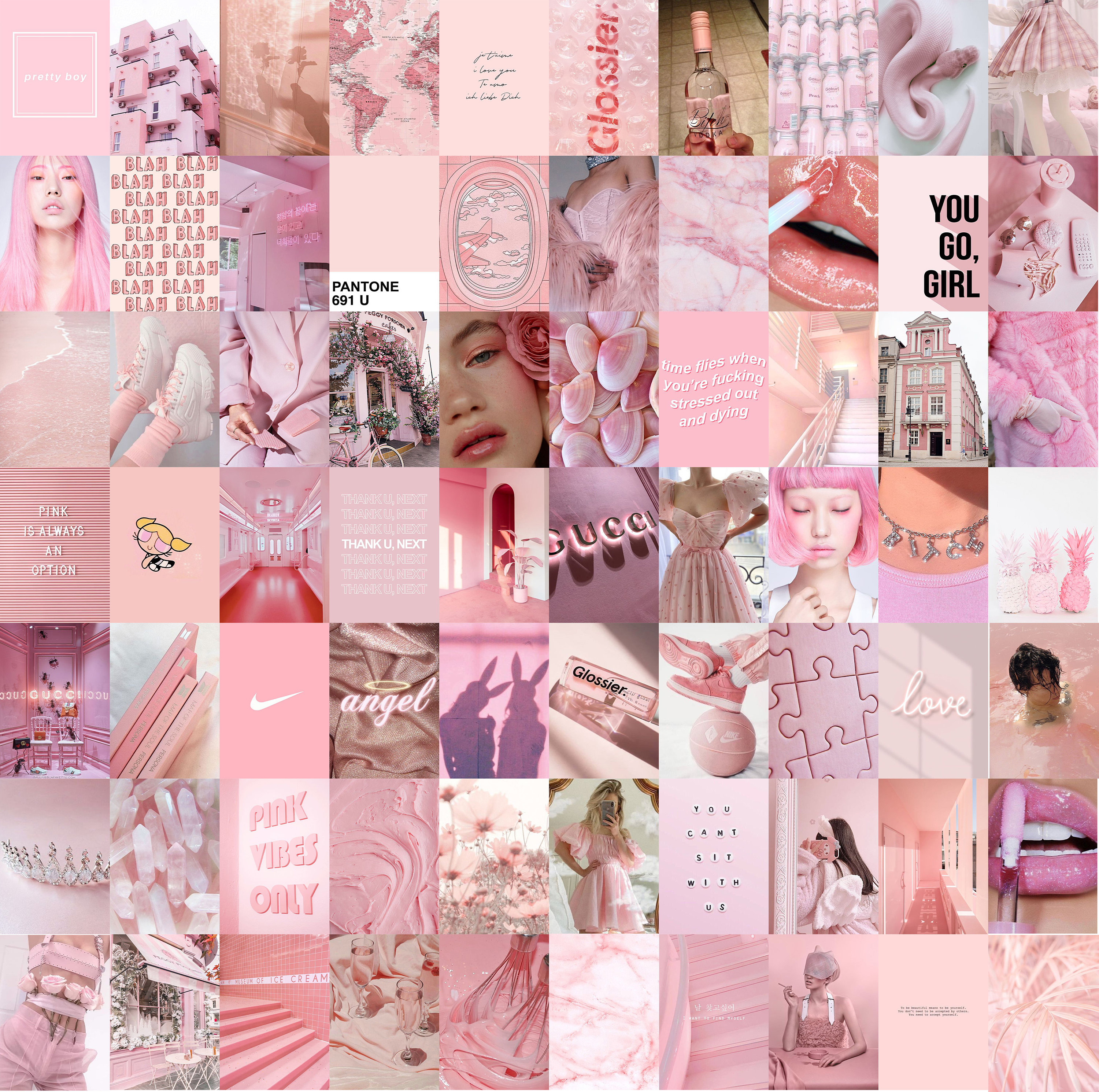 PCS Pink Preppy Wall Collage Kit