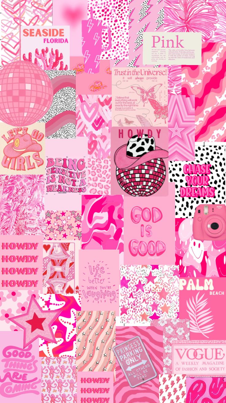 Cute preppy pink wallpaper