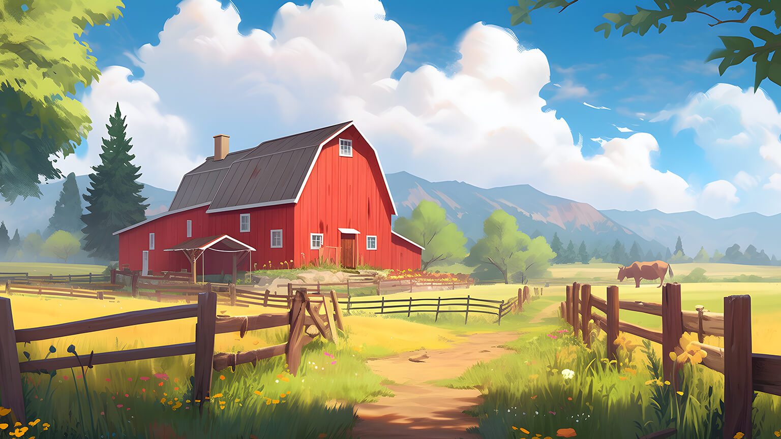 Aesthetic Farm Cow Wallpaper