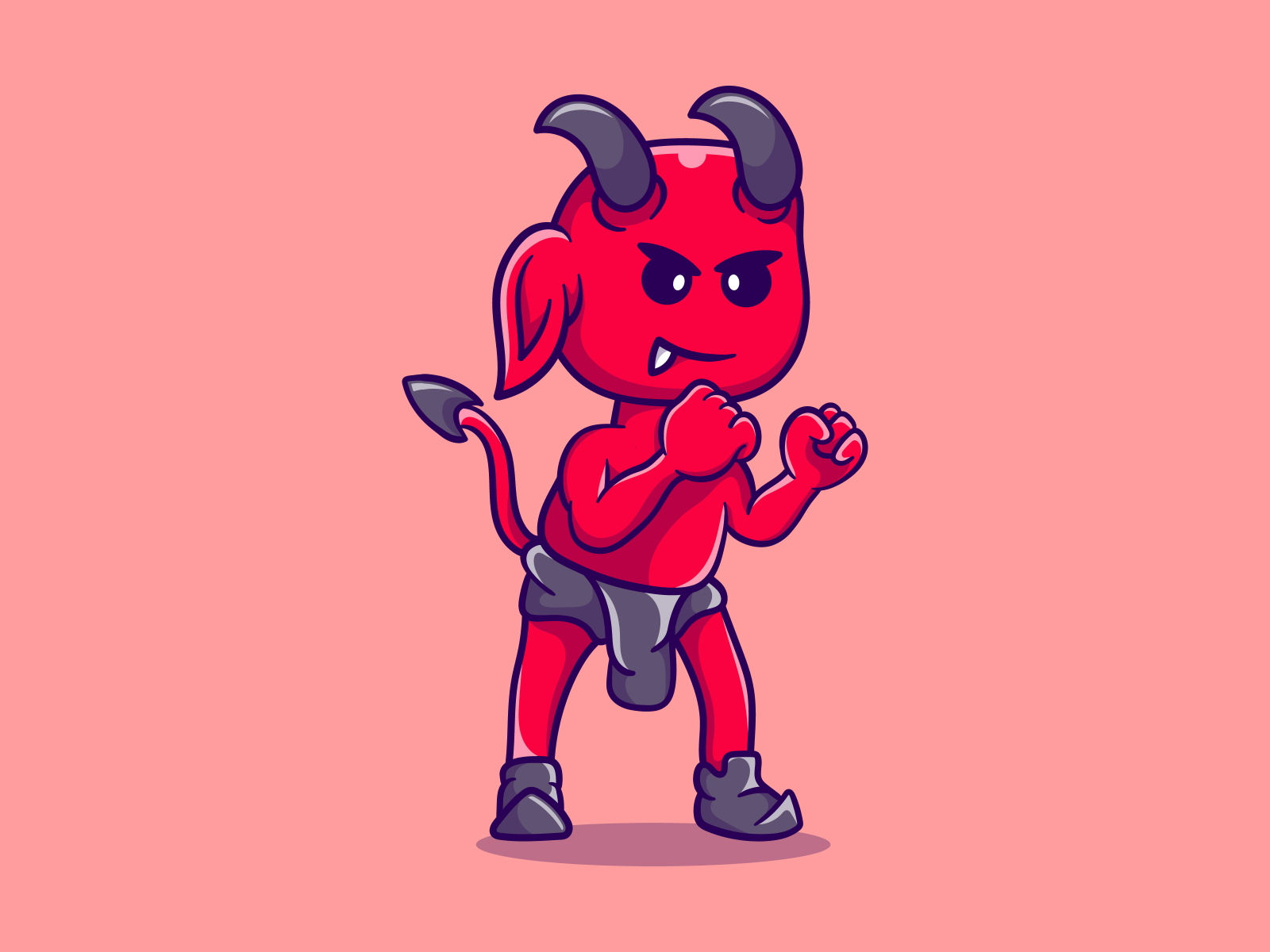 Cute baby devil illustration wants to