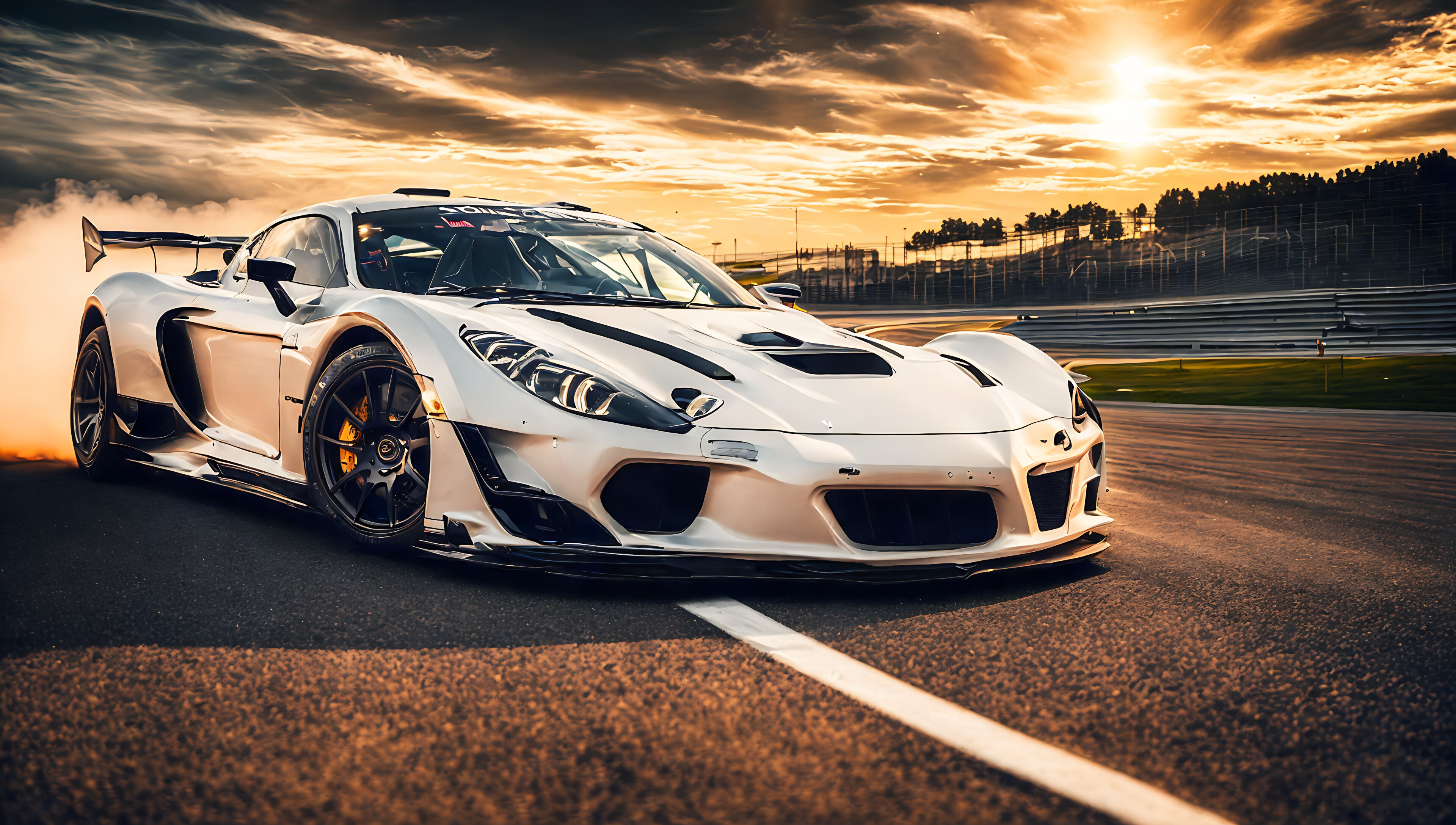 4K Wallpaper: Sports cars on track, r
