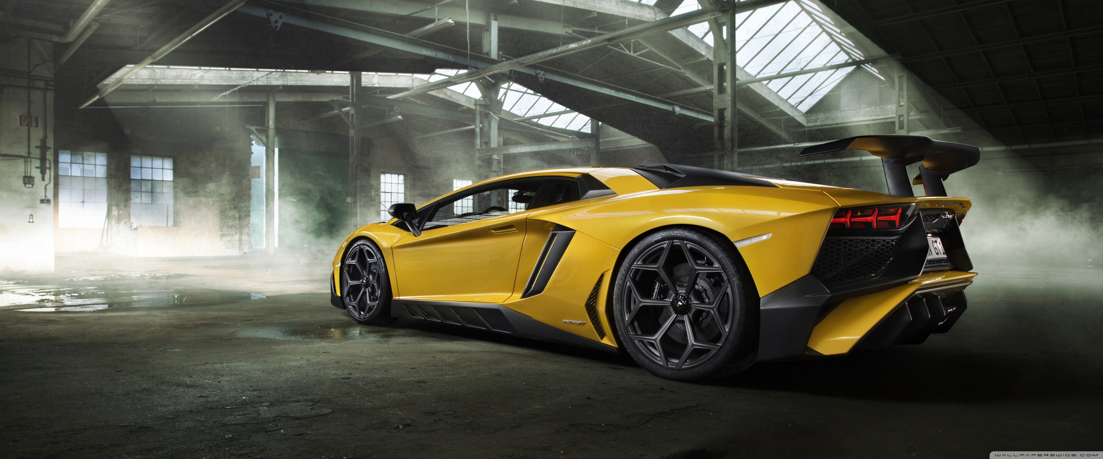 Yellow Lamborghini Aventador Sports Car
