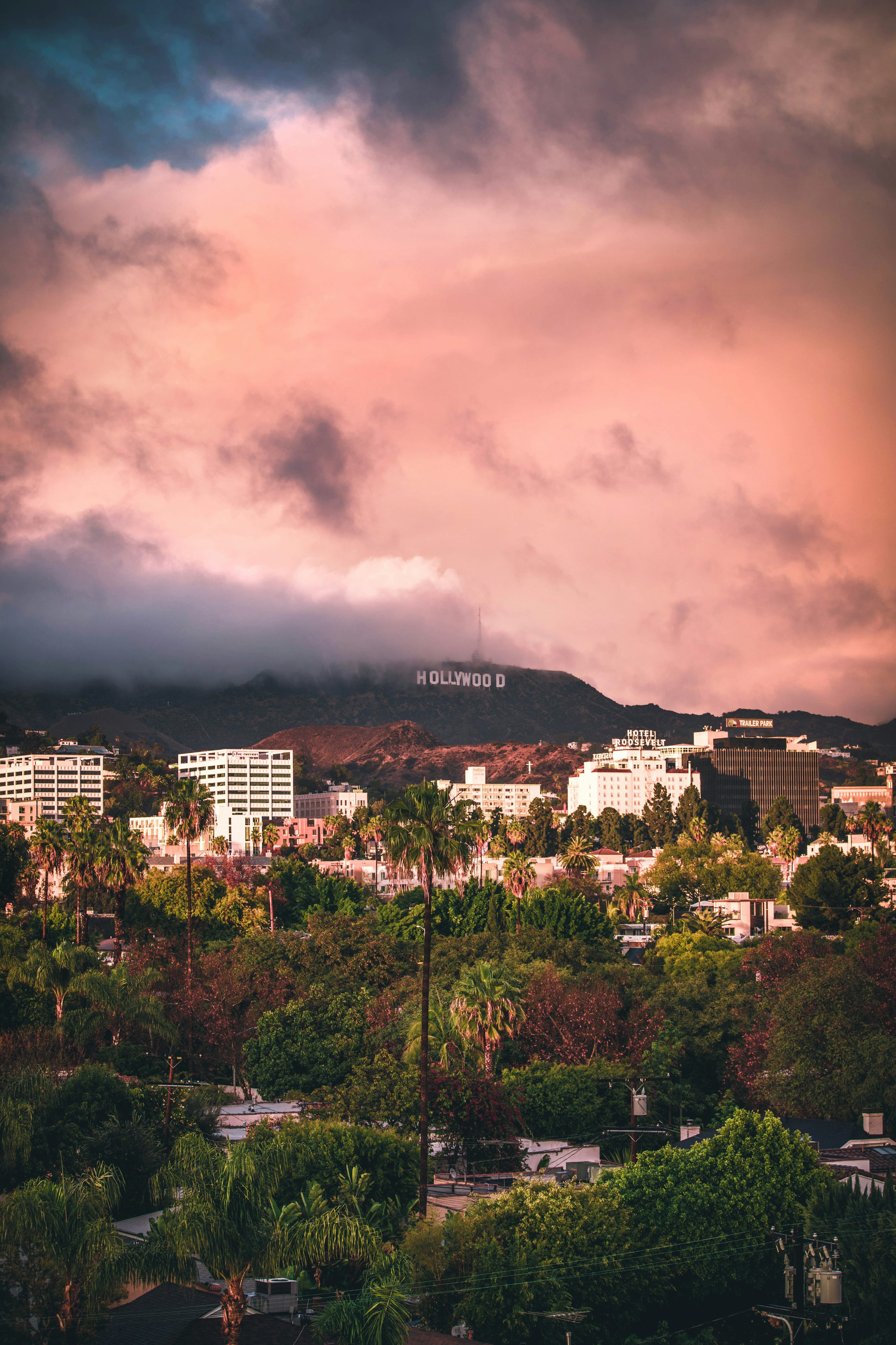 Hollywood sign from Los Angeles photo