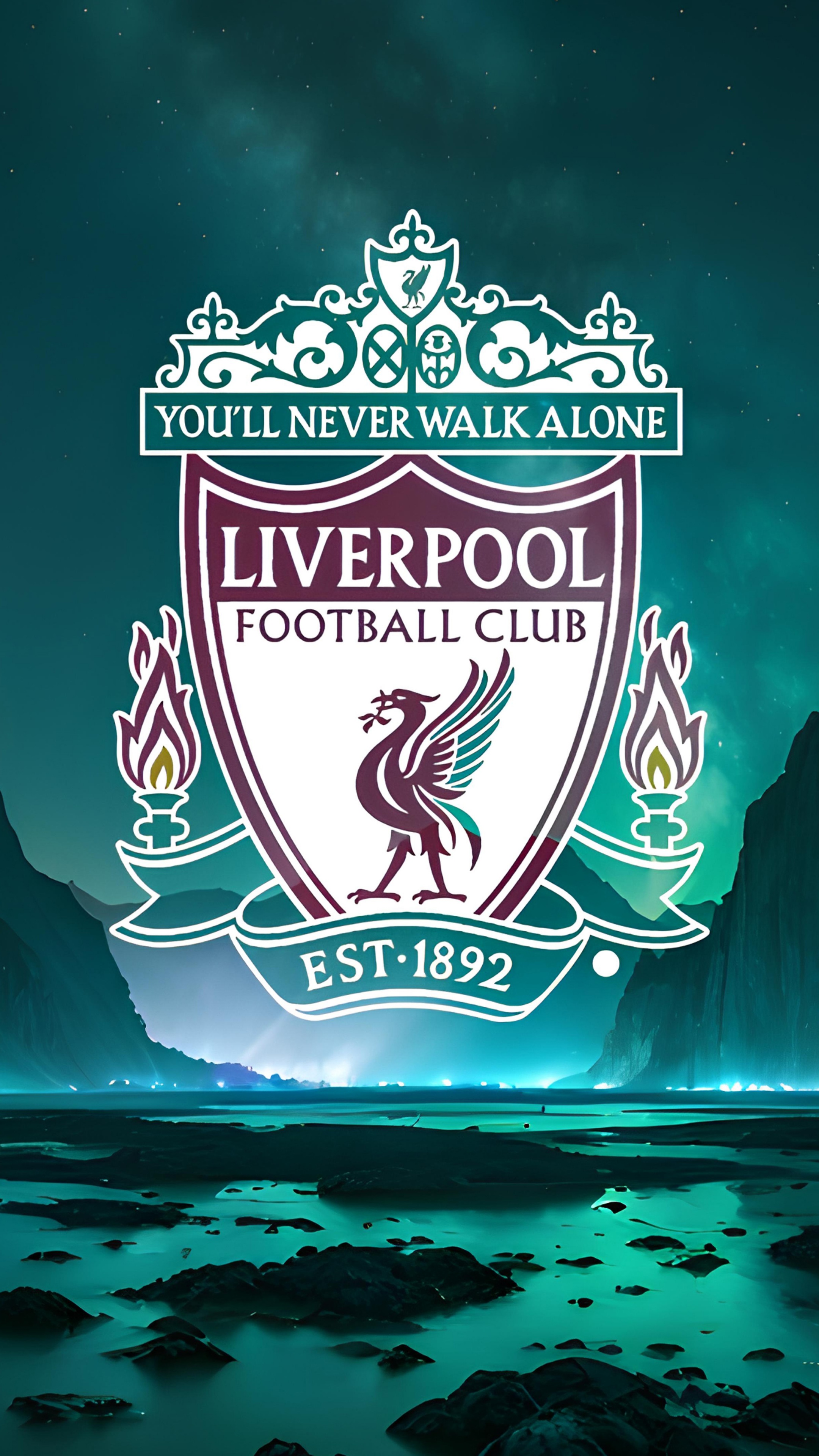 Liverpool FC Wallpaper 4K, Neon logo