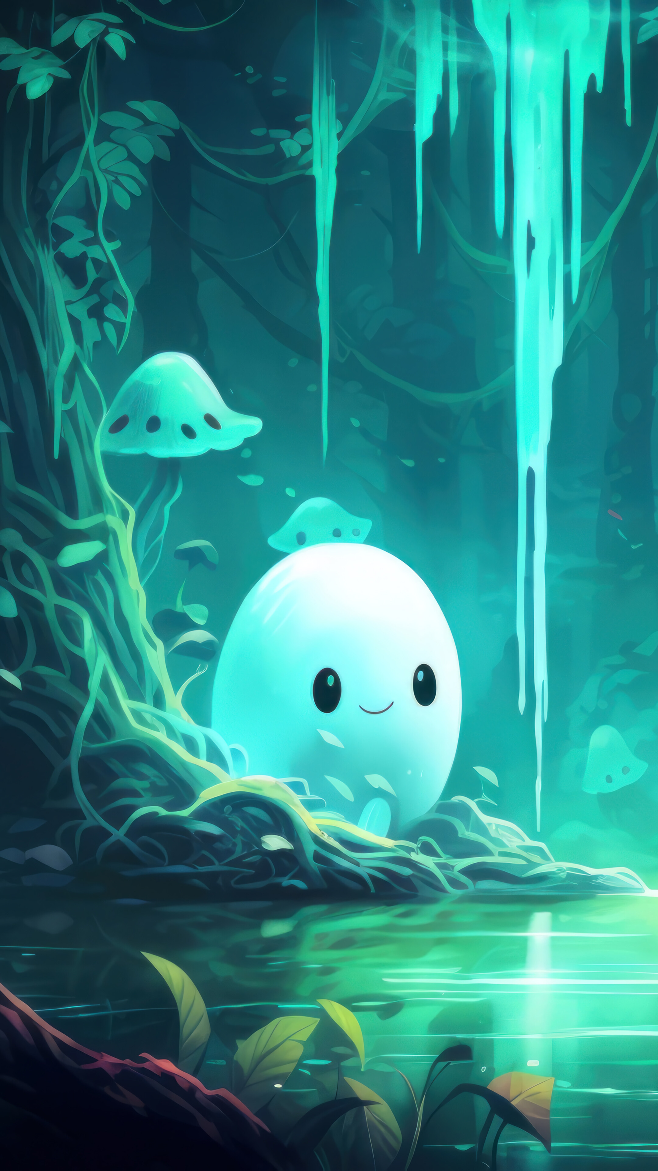 Cute Ghost Halloween Forest 4K