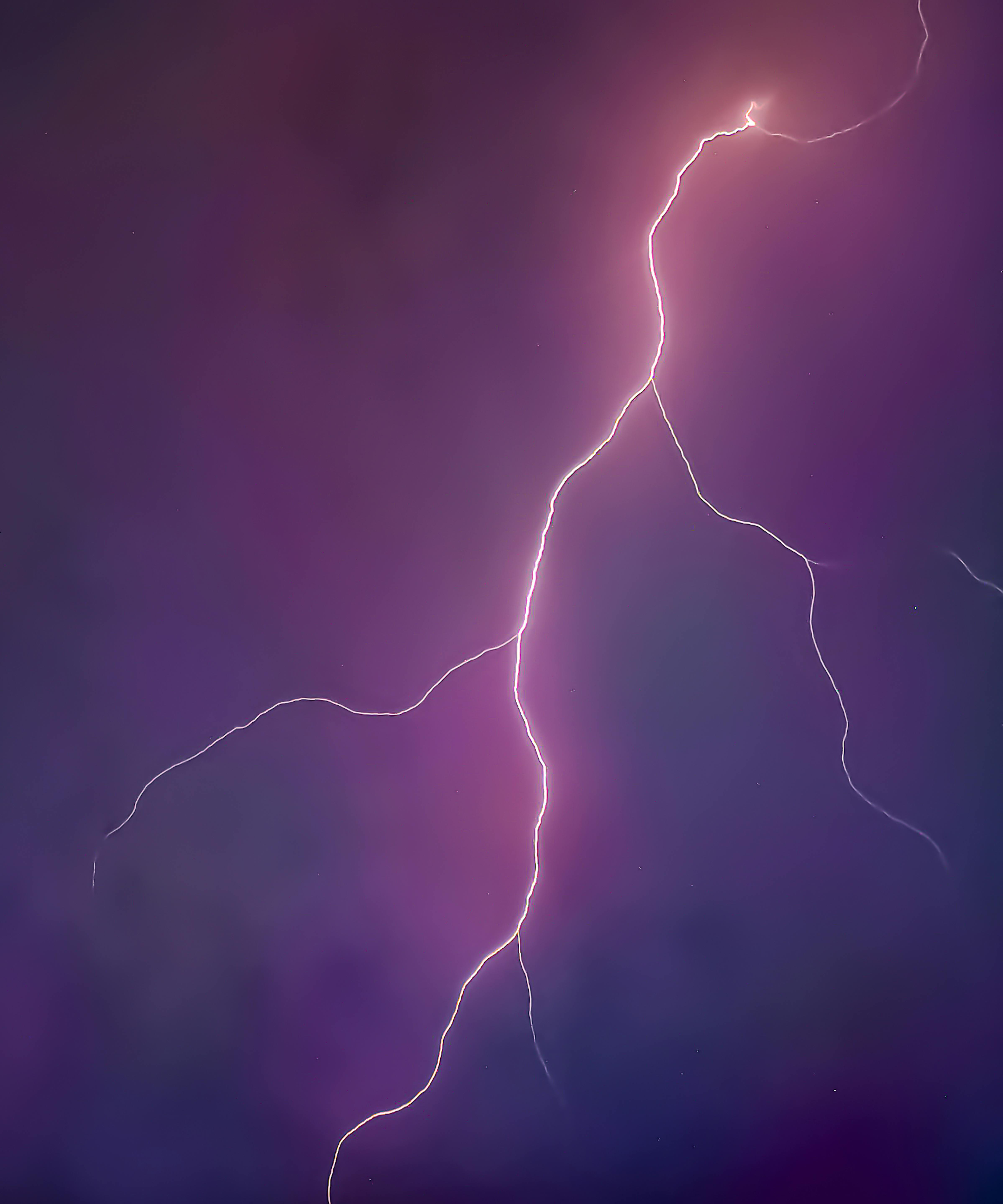 Purple Thunder Storm during Nighttime