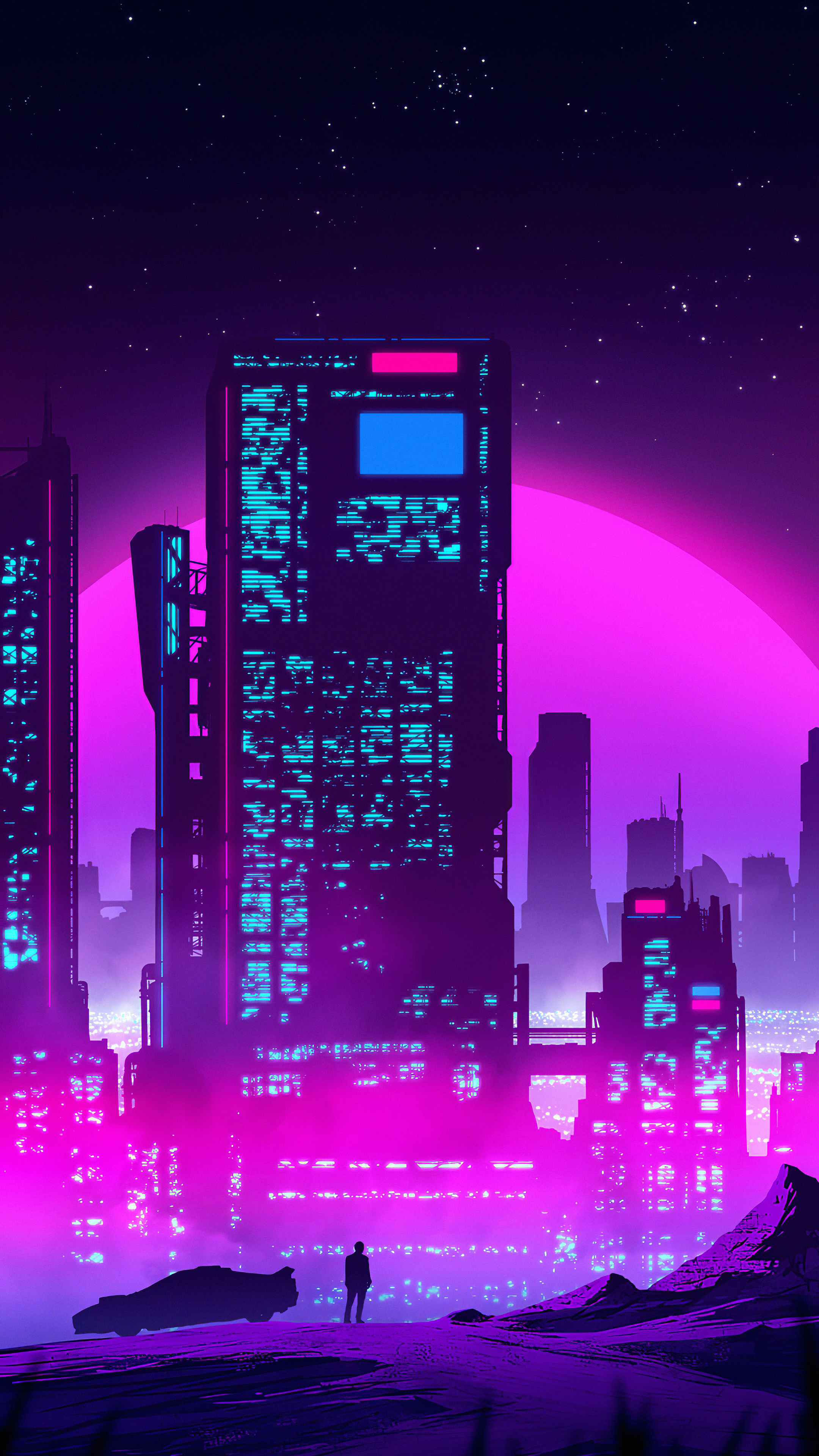 Mobile Synthwave Wallpaper