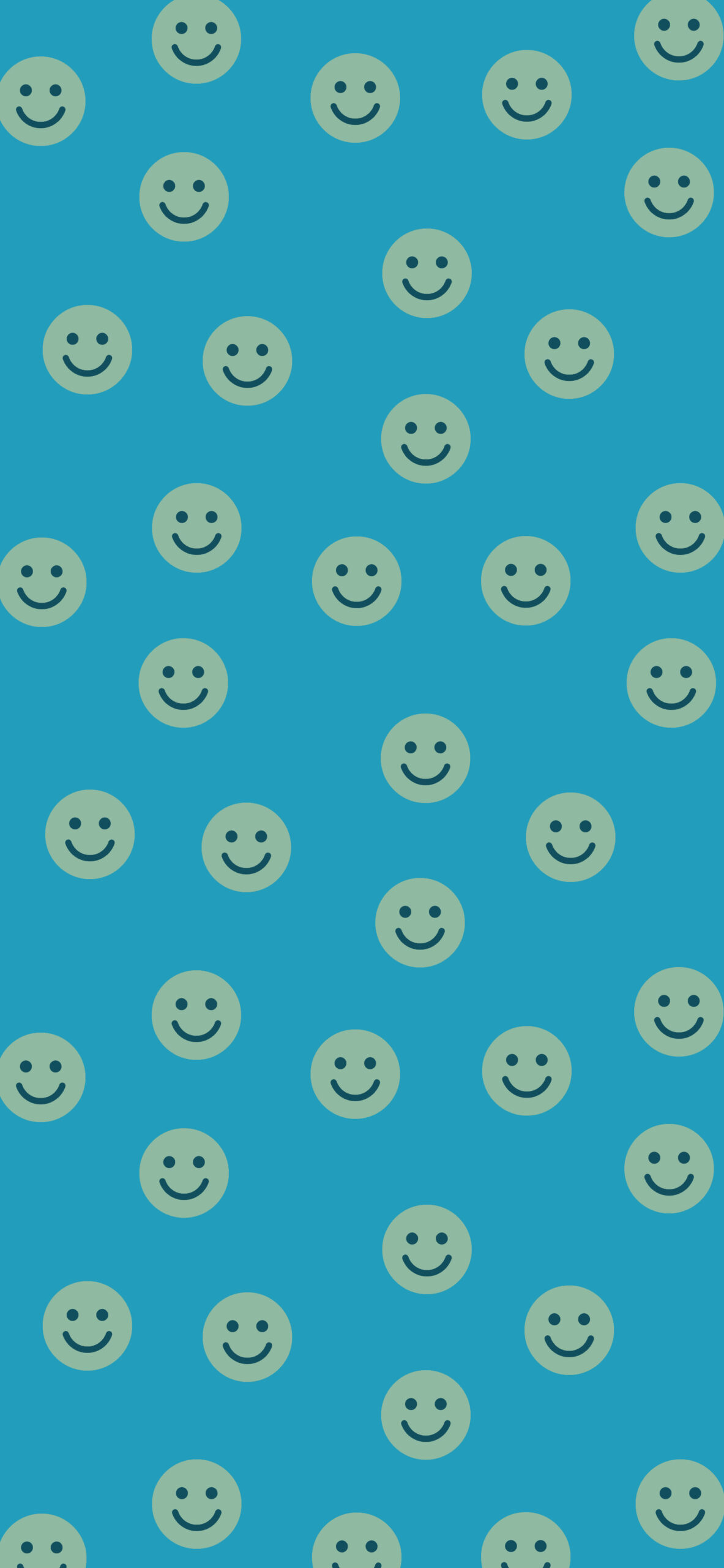 Simple Smiley Face Blue Wallpaper