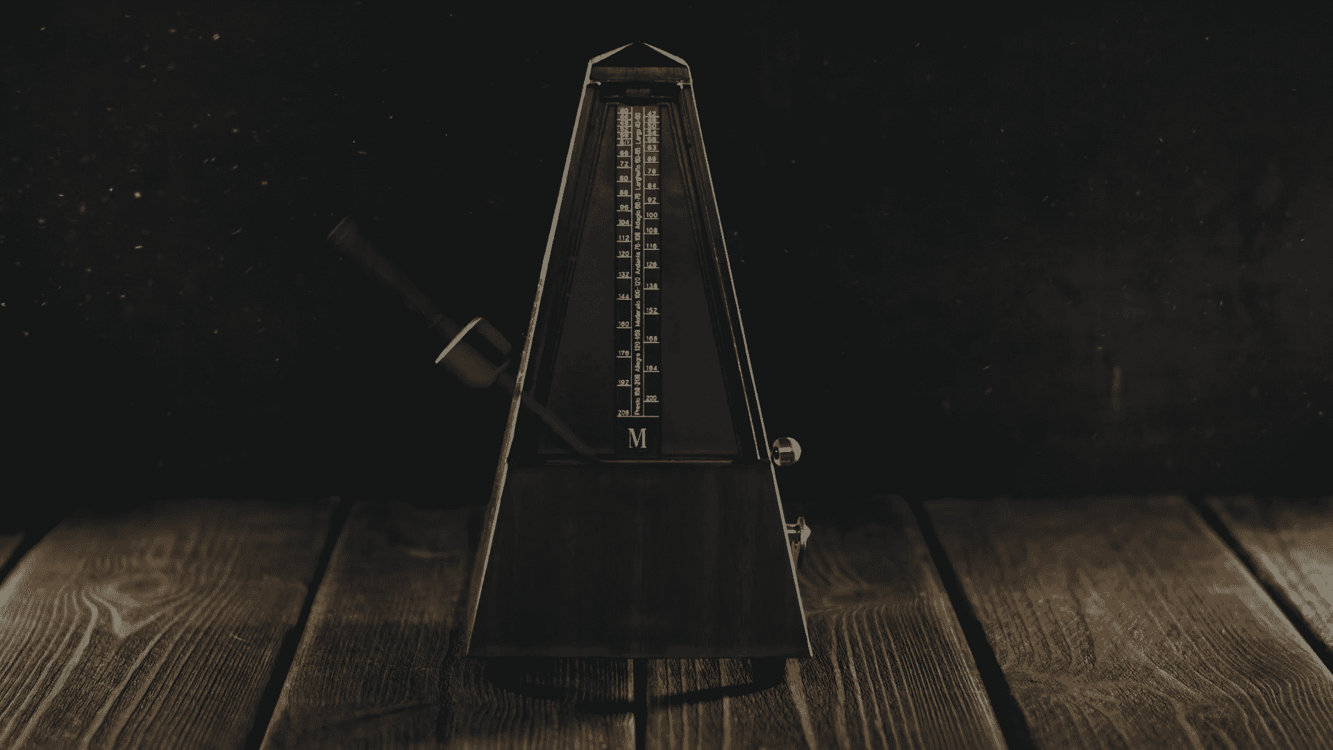 Vintage Metronome With Golden Pendulum