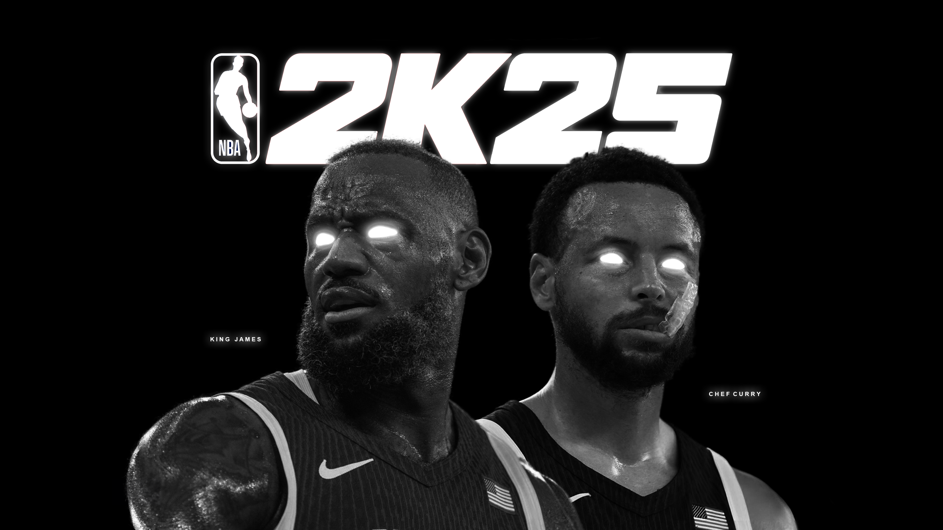 NBA 2K25 Wallpaper 4K, Monochrome