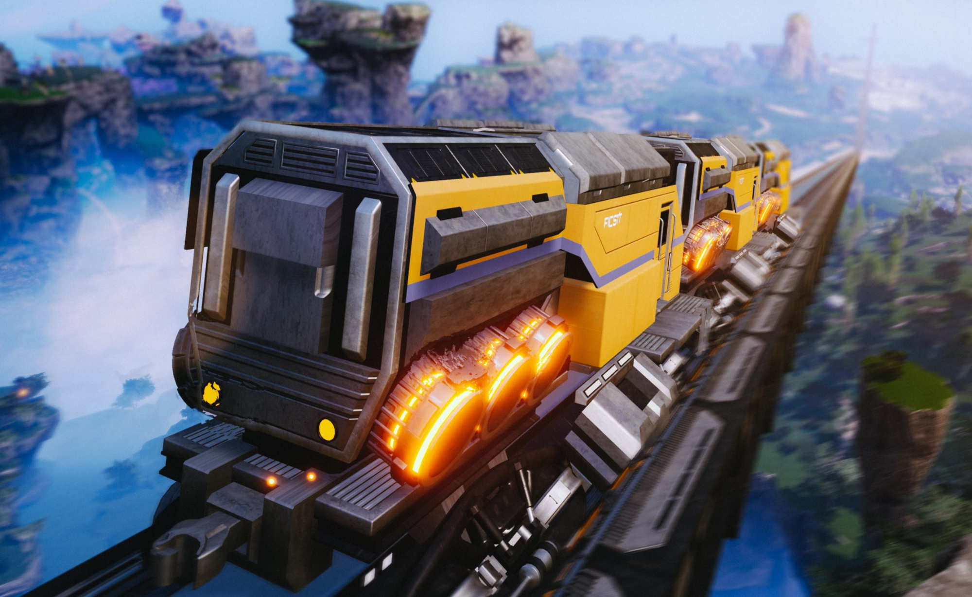 Futuristic Train on Elevated Track HD