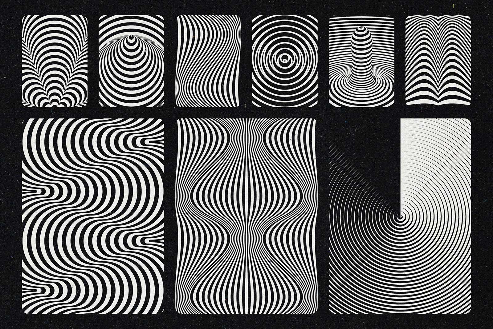Black & White Op Art Background