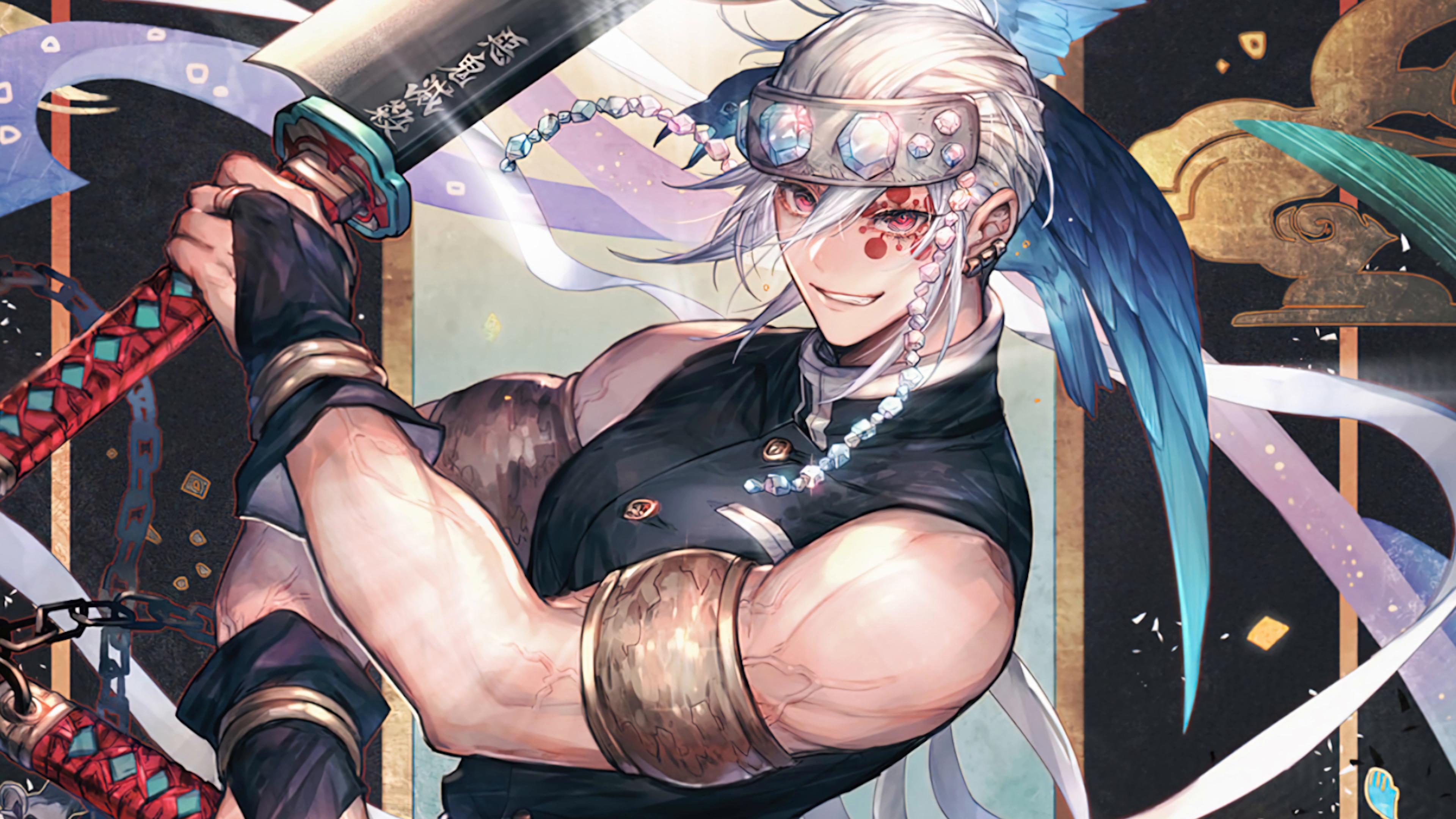 Tengen Uzui With Two Swords Live Wallpaper