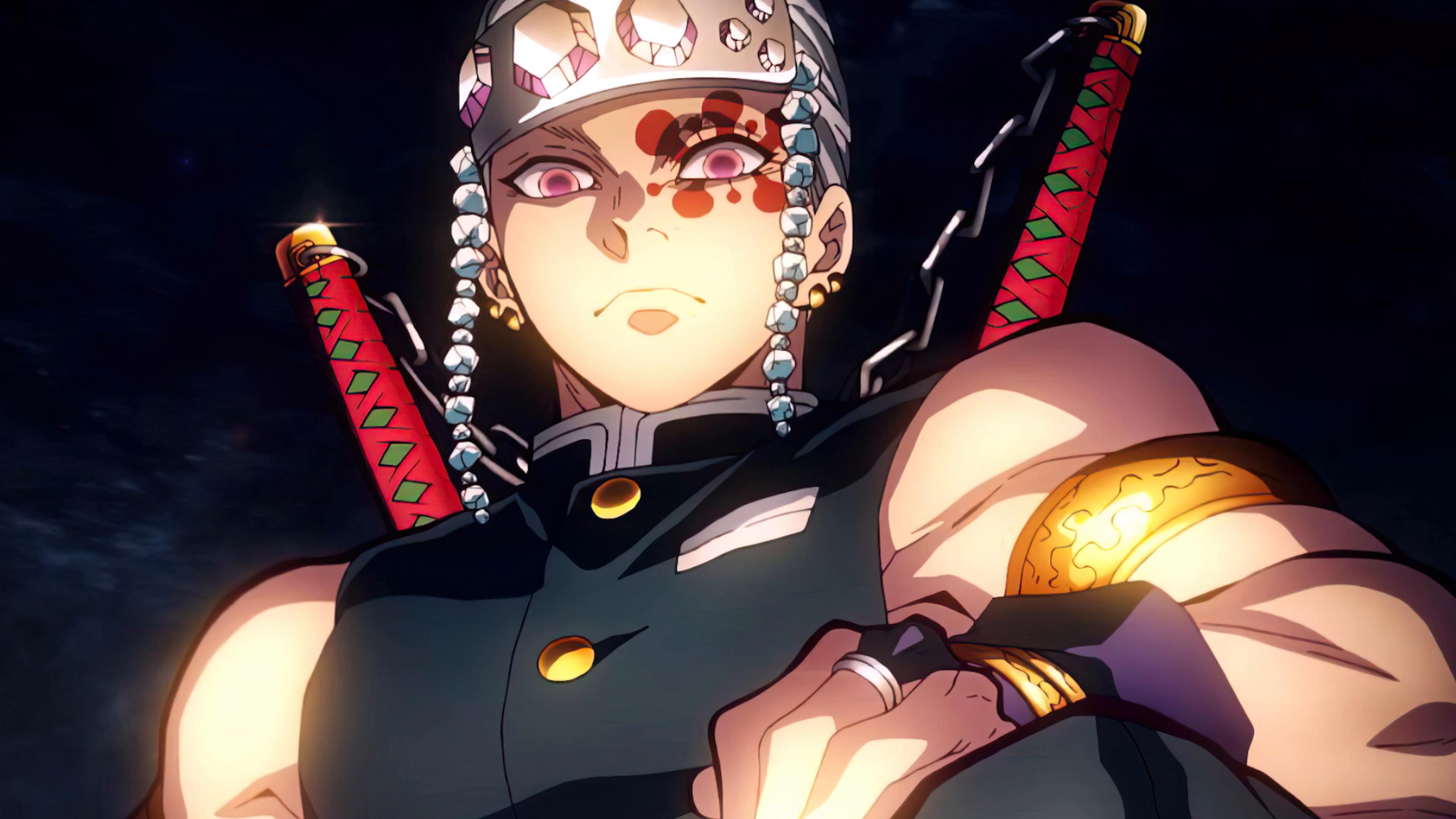 Tengen Uzui Squatting Down Live Wallpaper