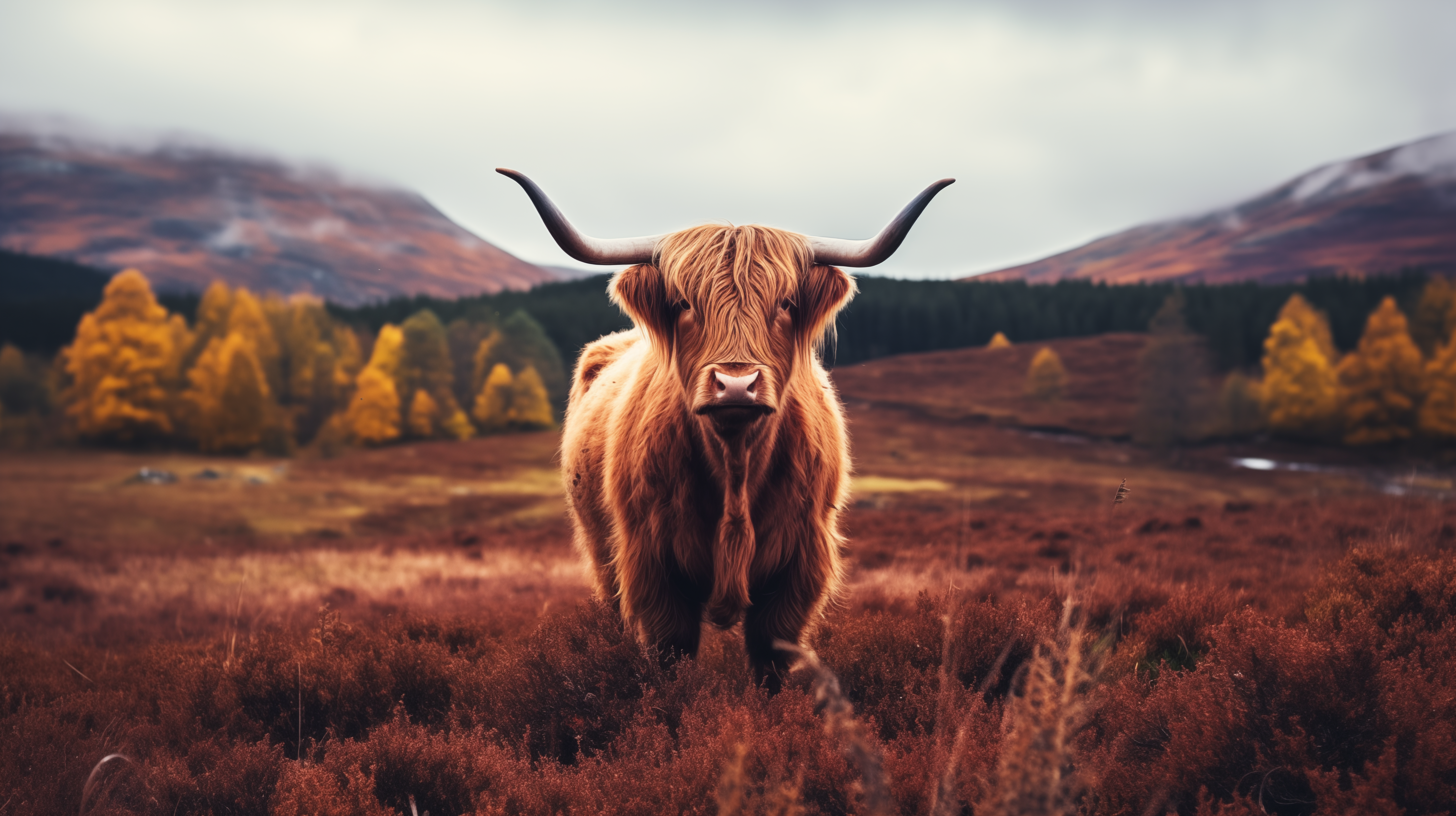 Majestic Highland Cattle in Autumn