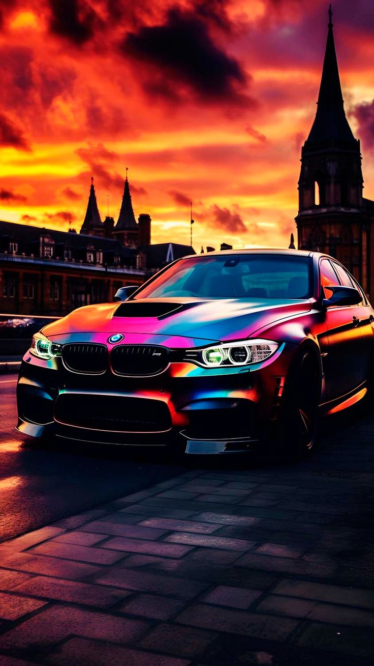 BMW Rainbow Colours iPhone Wallpaper