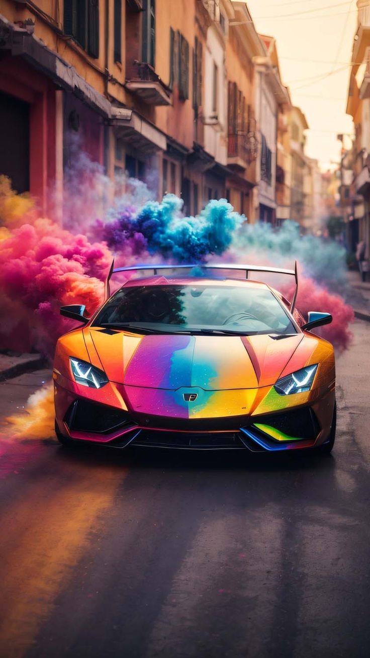 Lamborghini Colorful Smoke iPhone