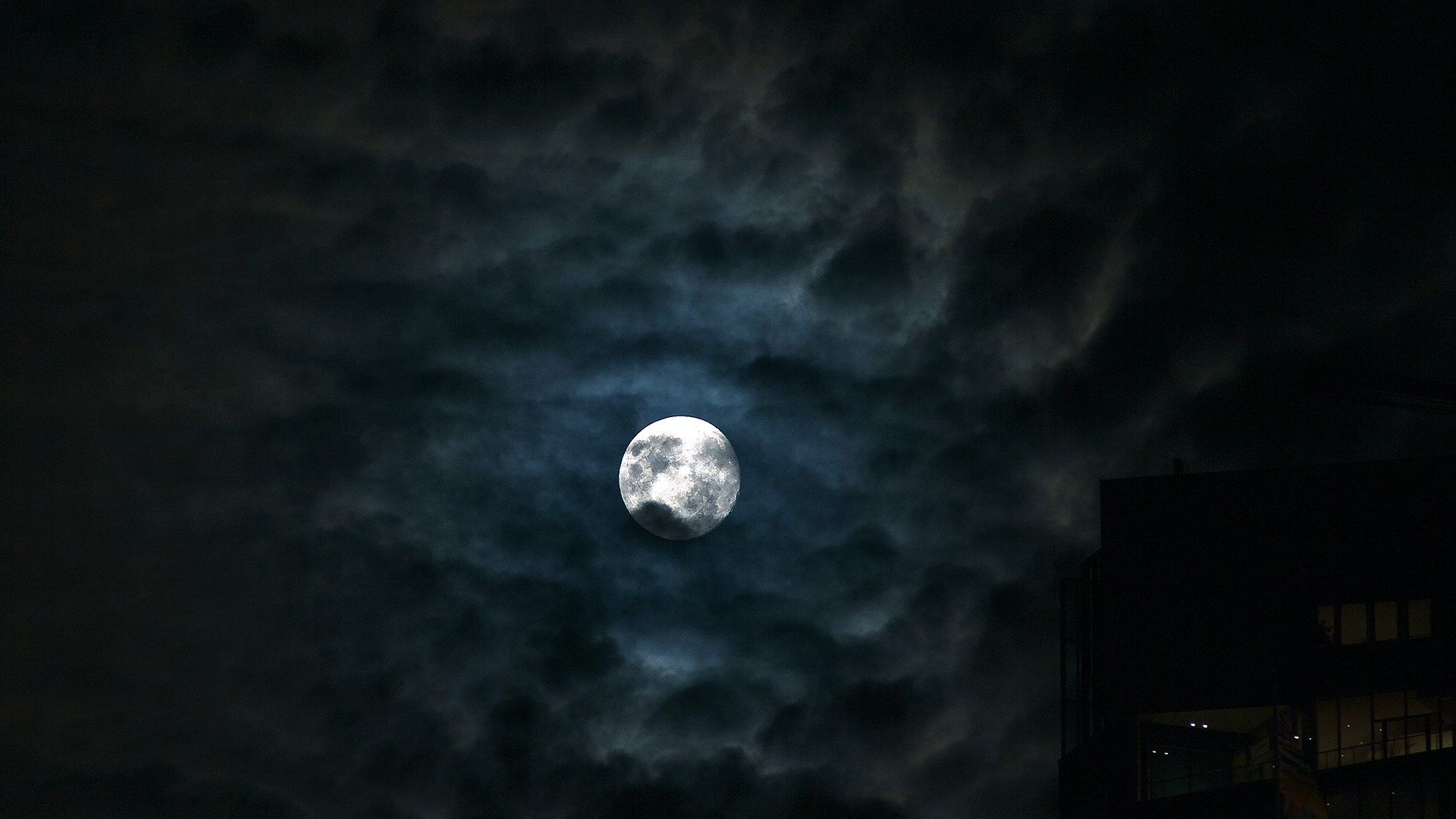 Moon Sky Dark Night Nature Black