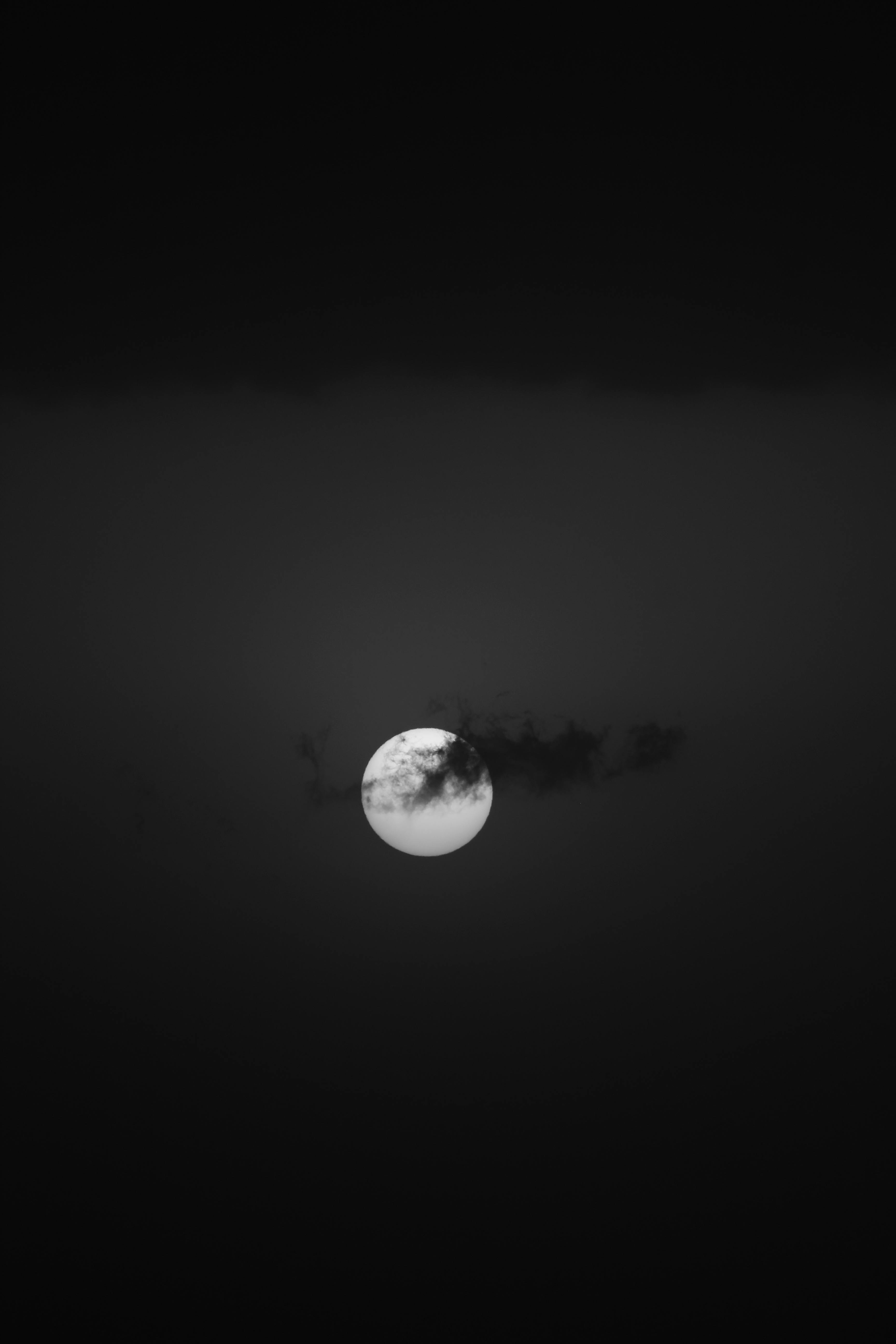 Full Moon in Dark Night Sky · Free