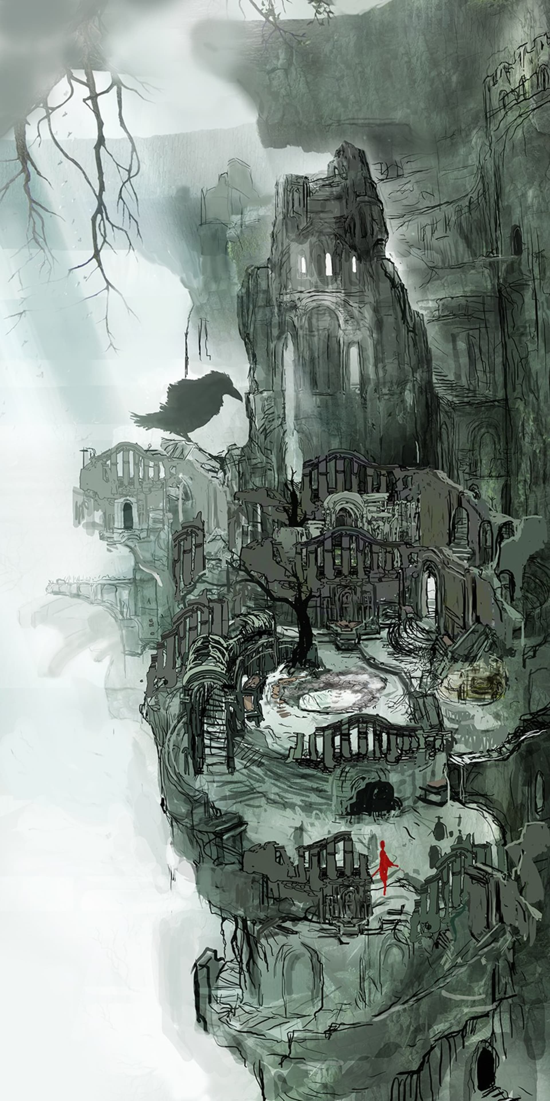 Artwork Firelink Shrine. Dark Souls