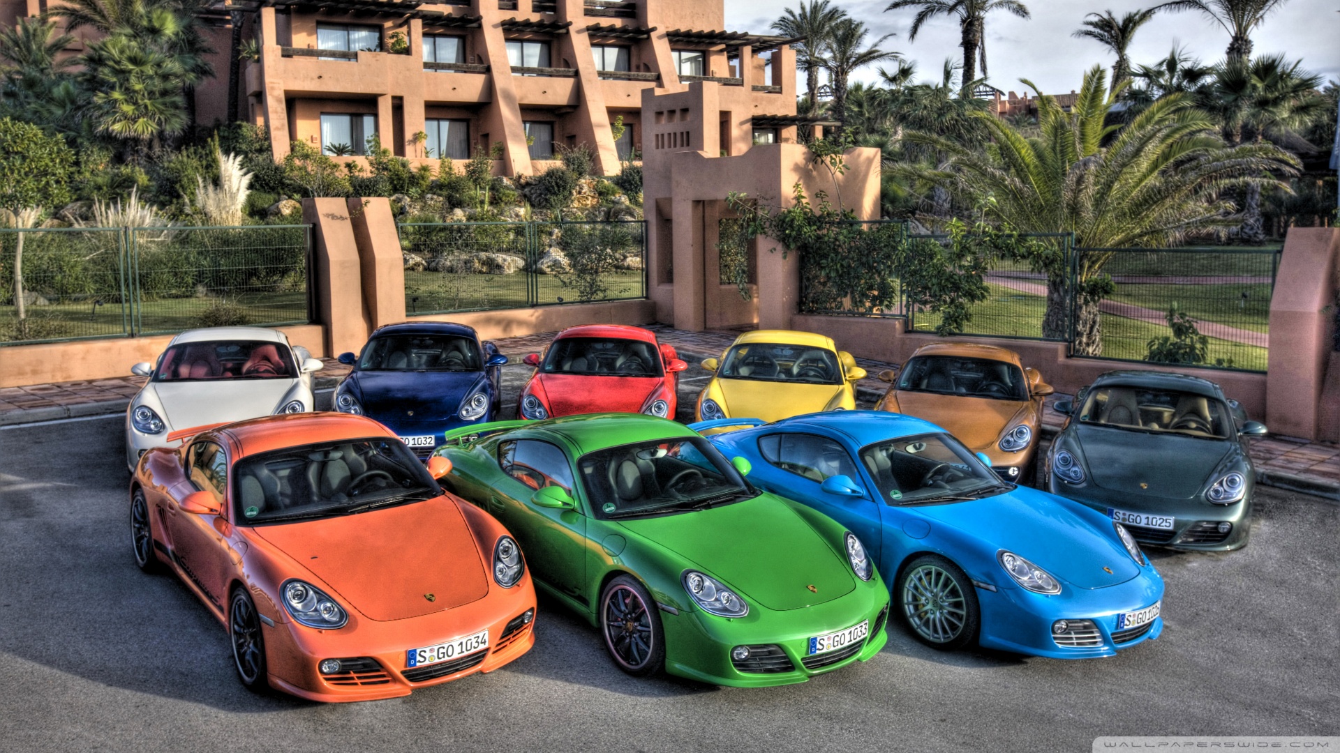 Colorful Porsche Cars Ultra HD Desktop