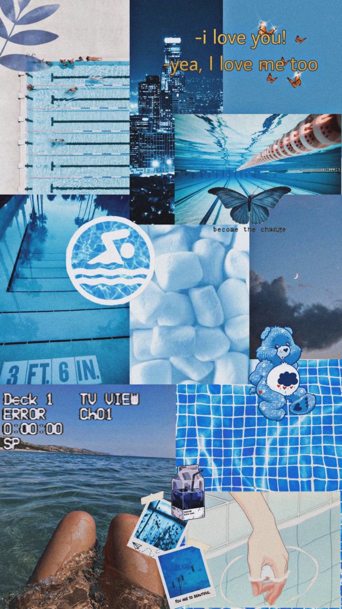 Swimmer blue wallpaper