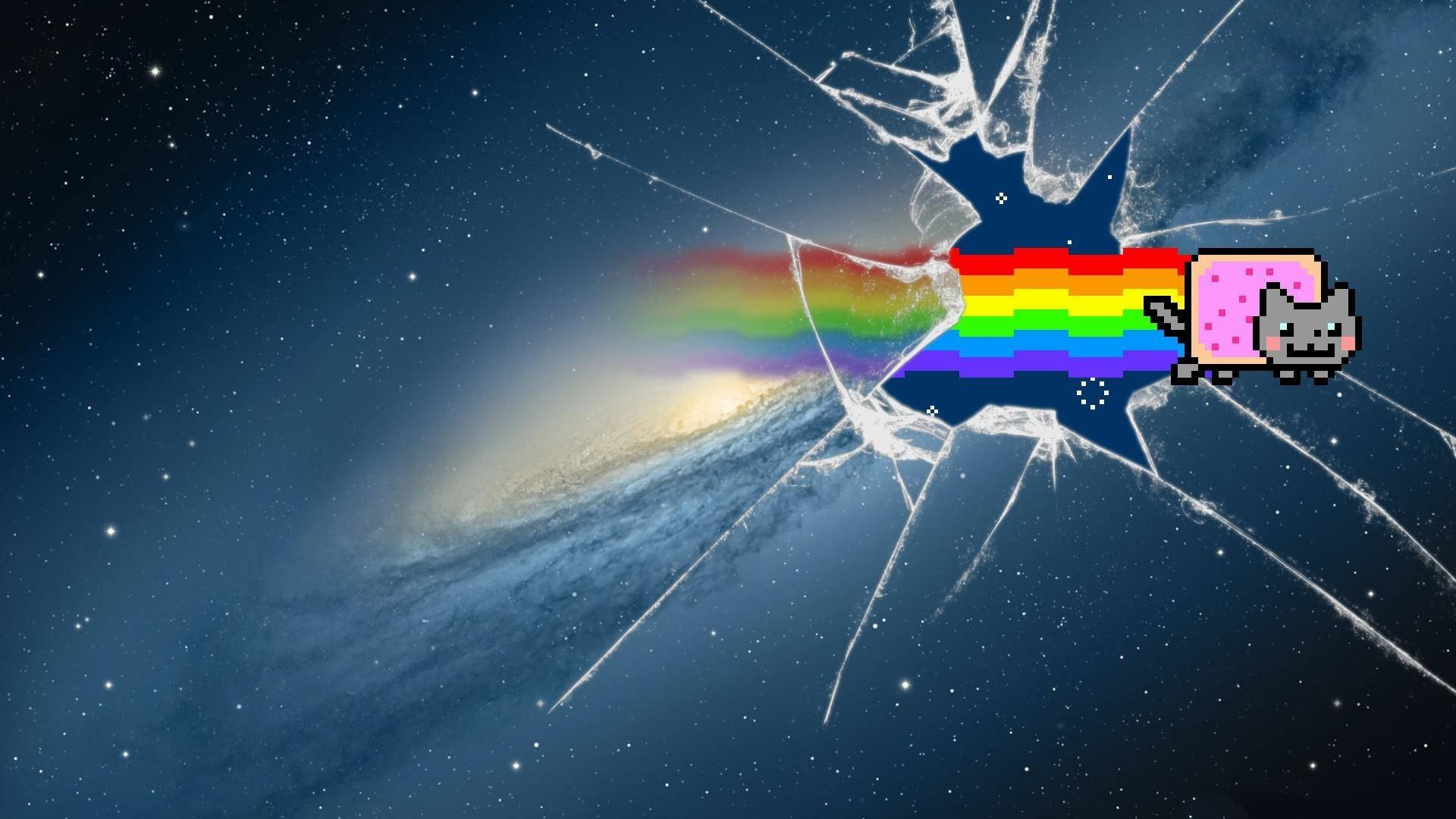 Download Nyan Cat Breaks Screen Wallpaper