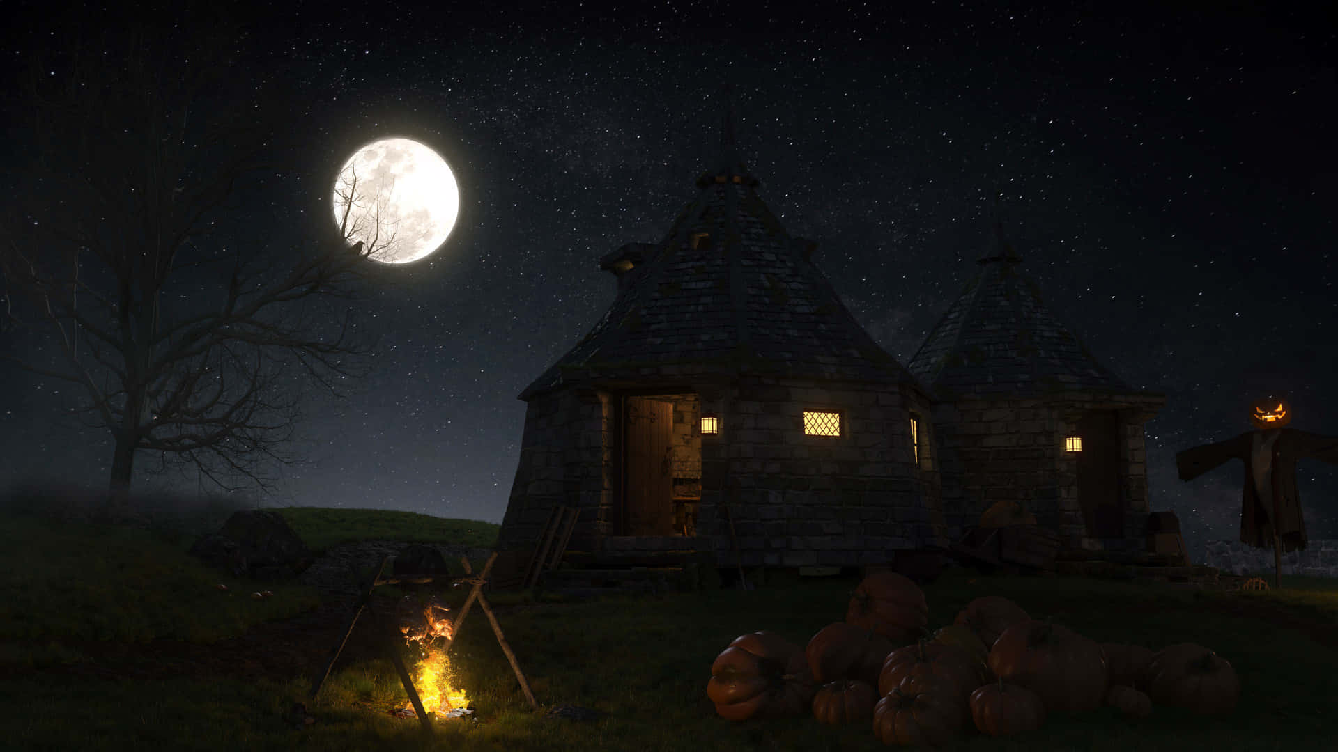 magical Hogwarts grounds Wallpaper