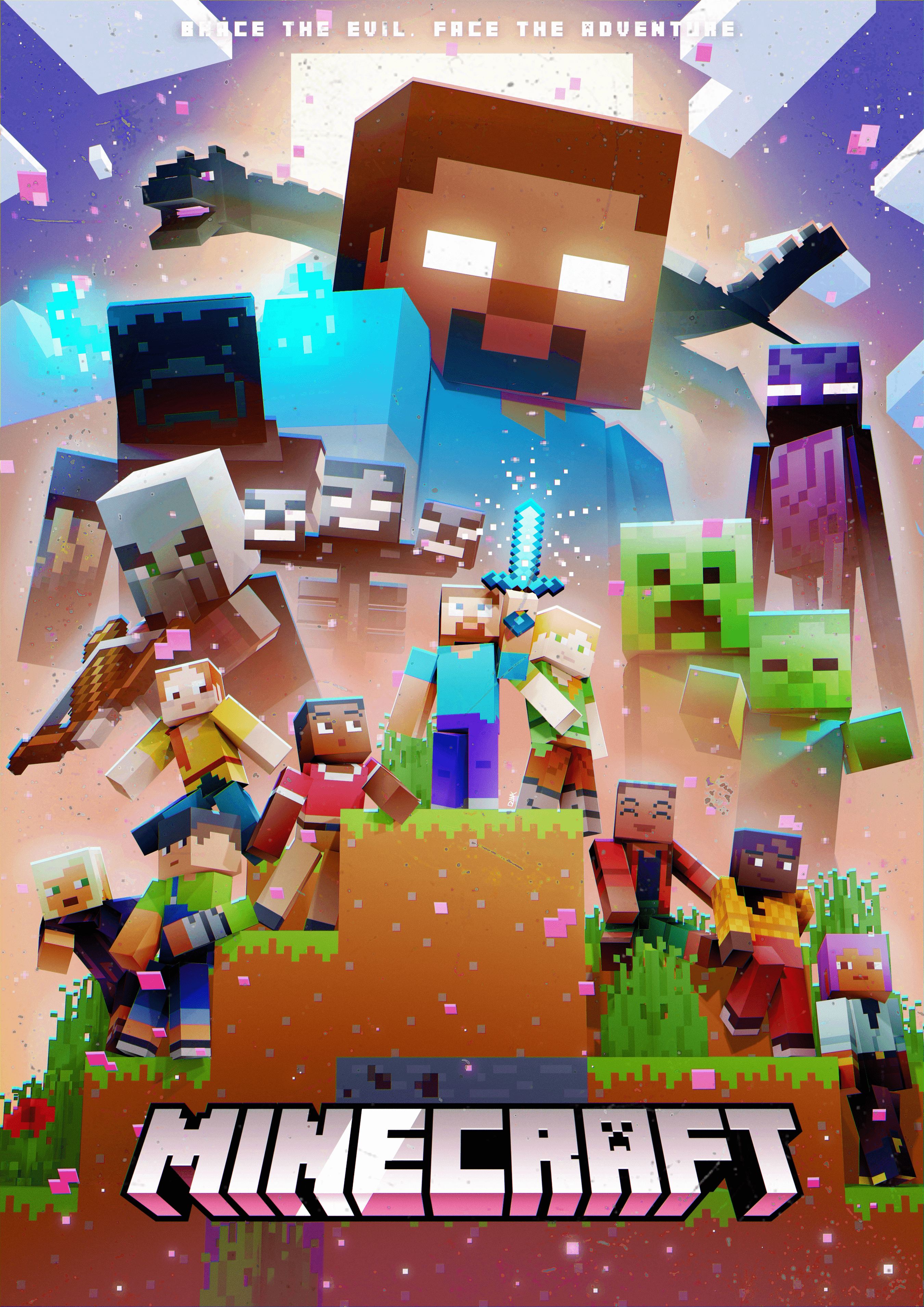 Blender & I made a Minecraft Poster