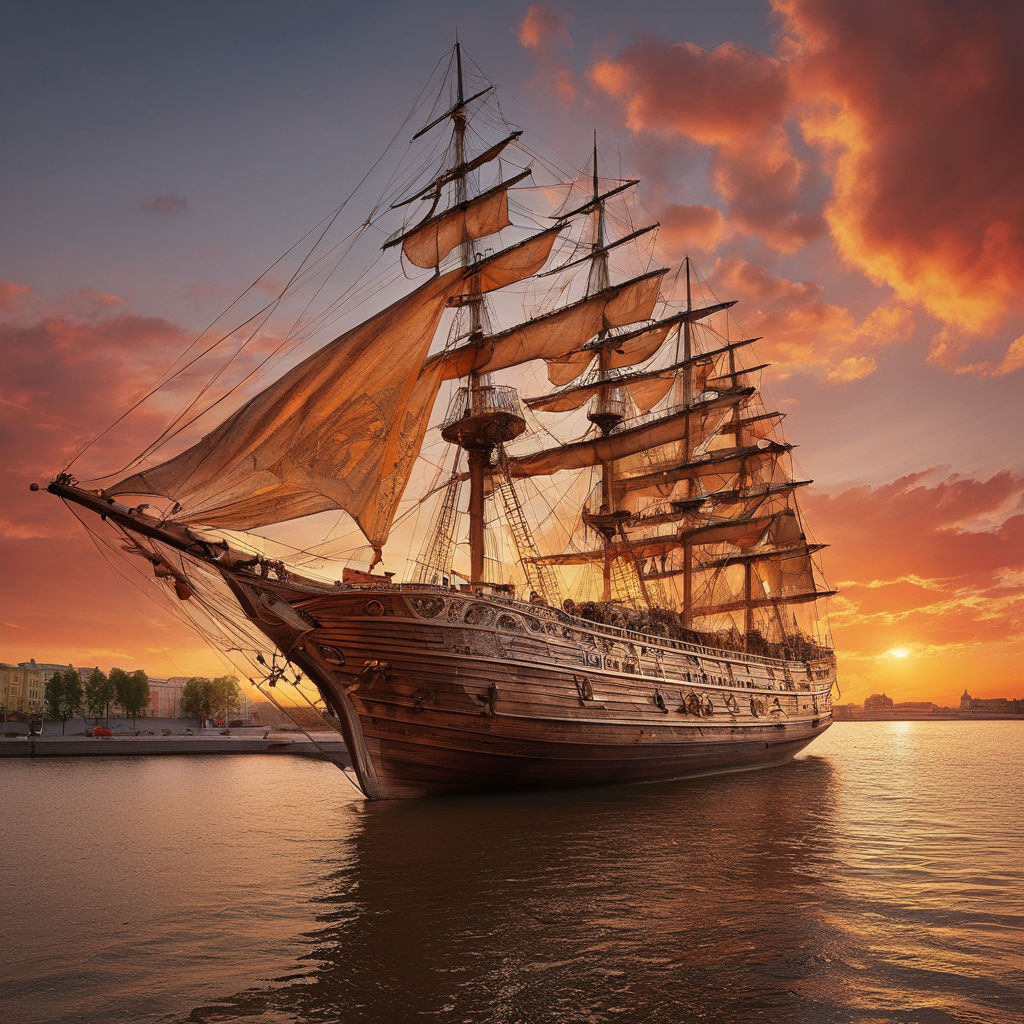 A majestic and ethereal cosmic caravel