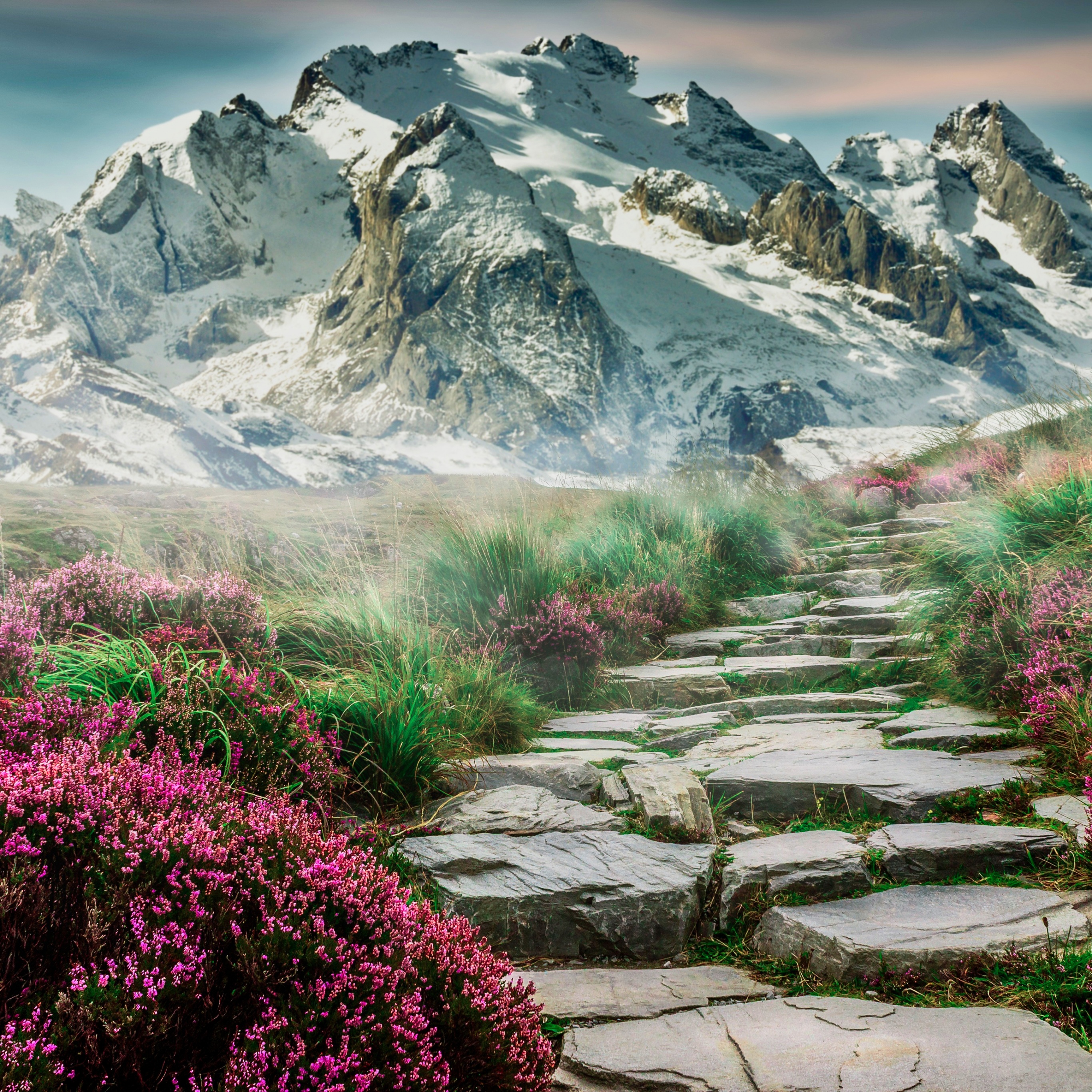 Mountains Wallpaper 4K, Path, Hill