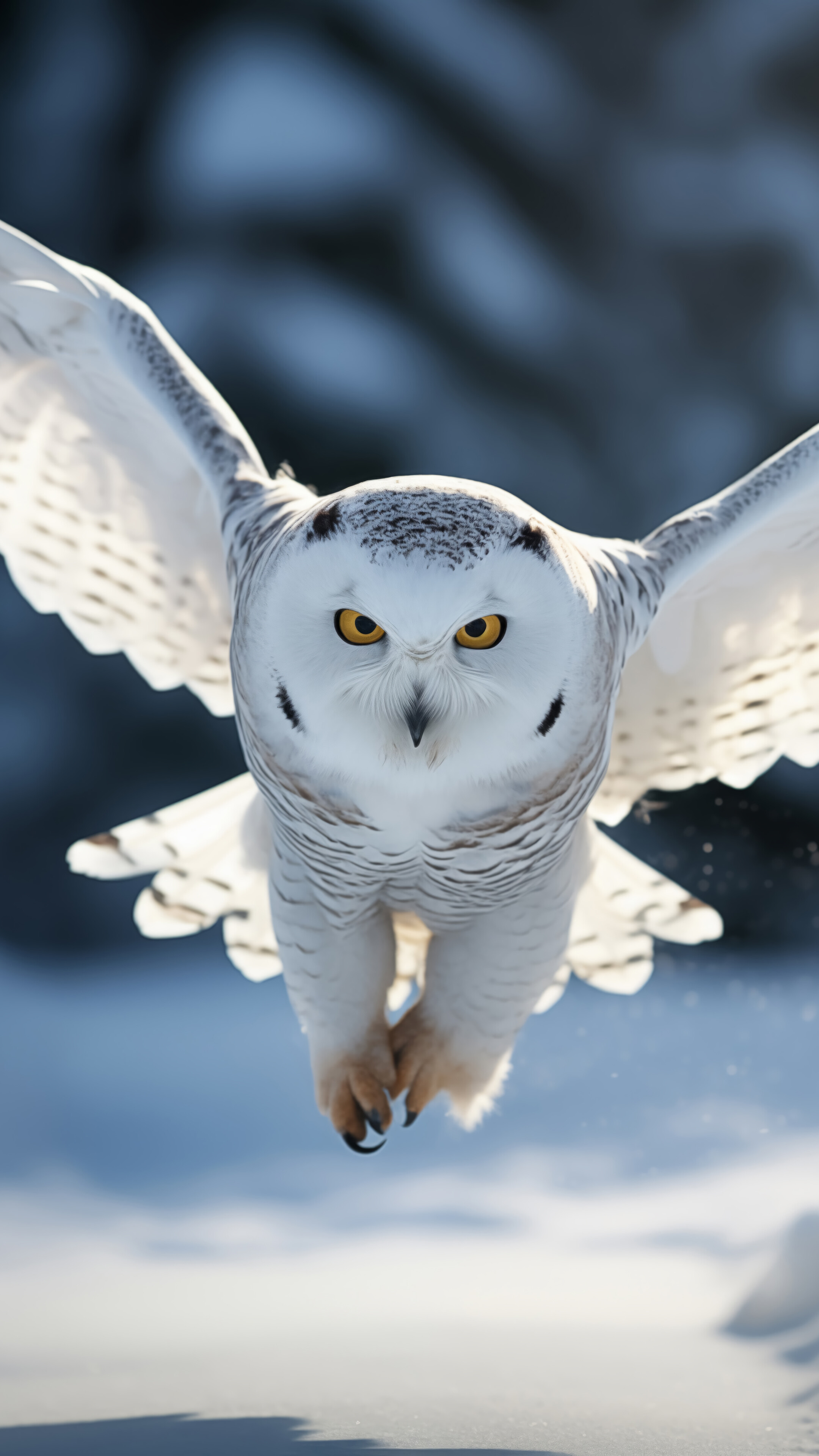 White Owl Flying Bird 4K Wallpaper