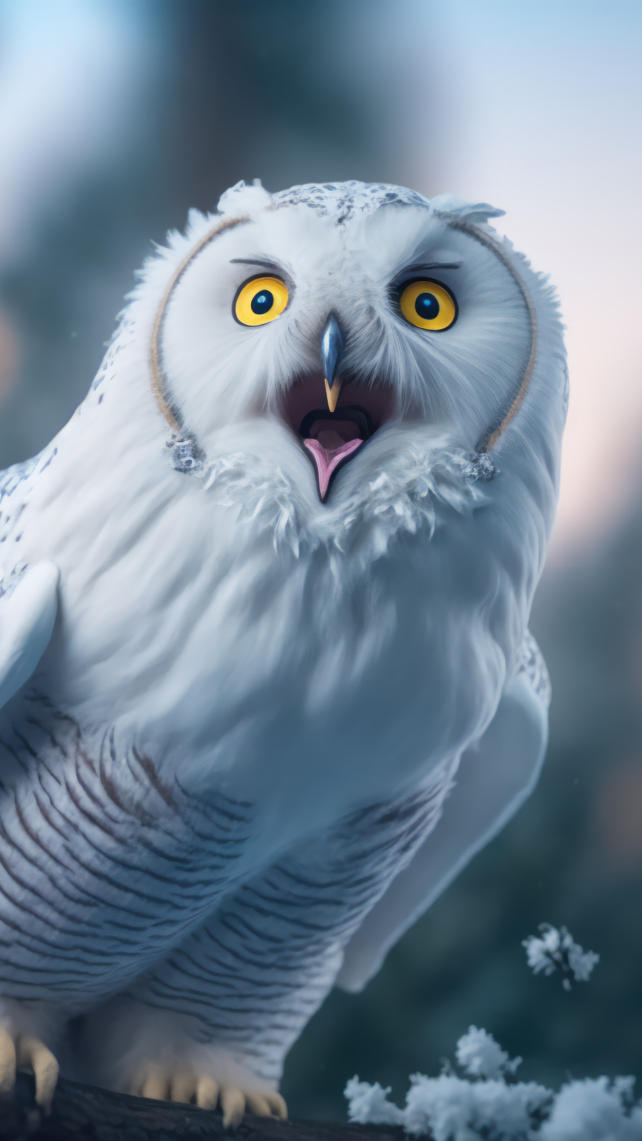 White Owl Bird 4K Wallpaper iPhone HD