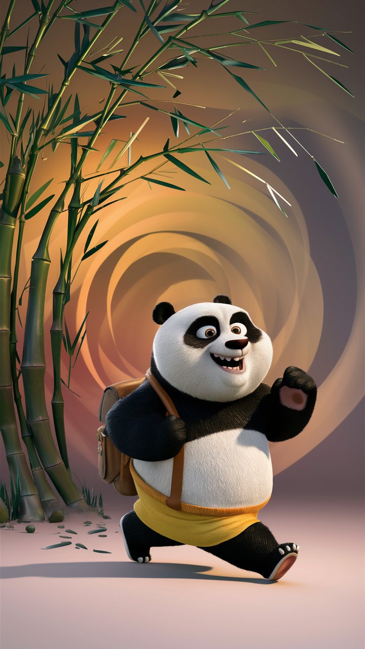Charming Kung Fu Panda Illustration