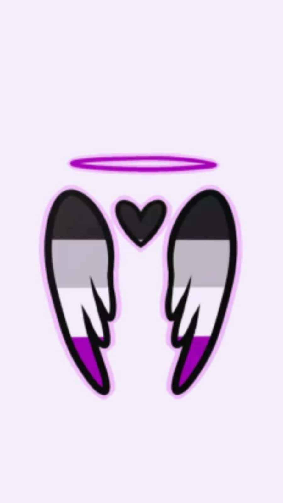 Download Asexual Angel Wings With Heart