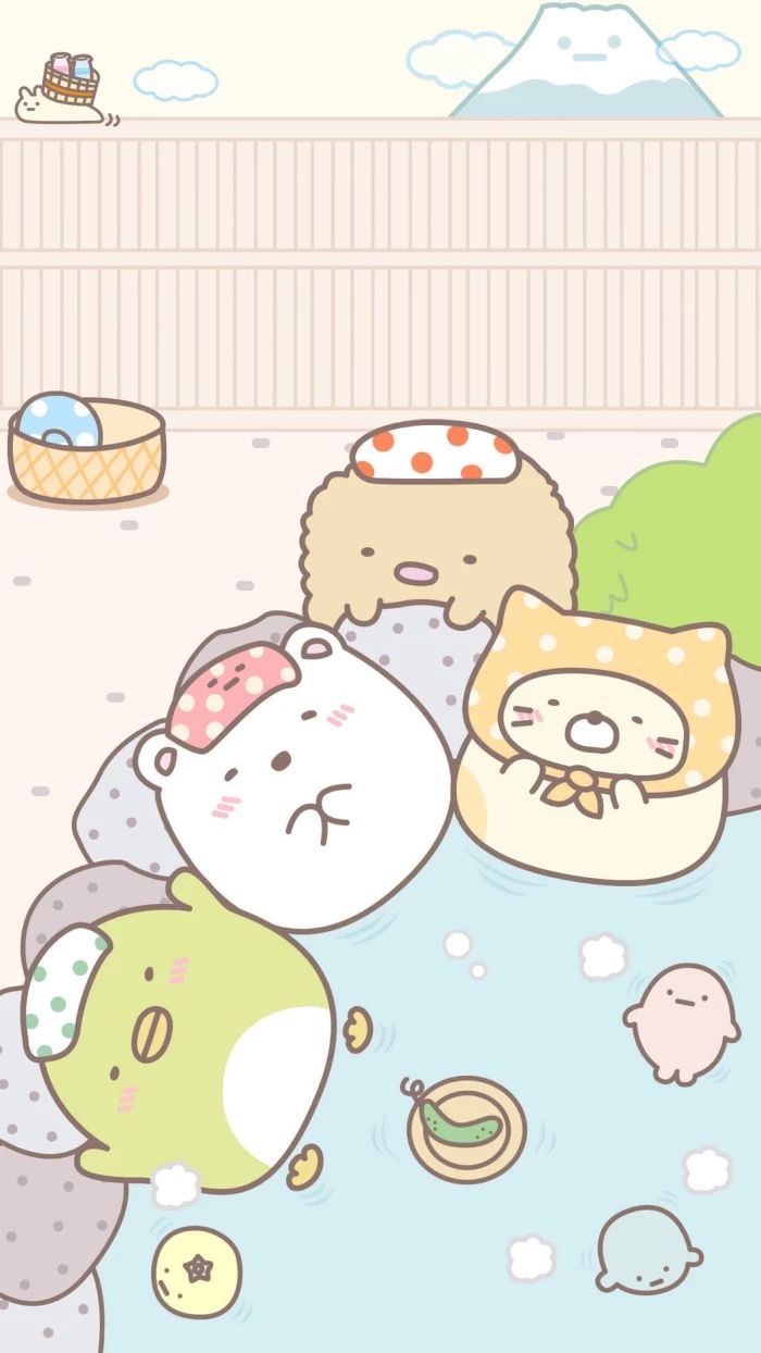 sumikko gurashi wallpaper, cartoon, text
