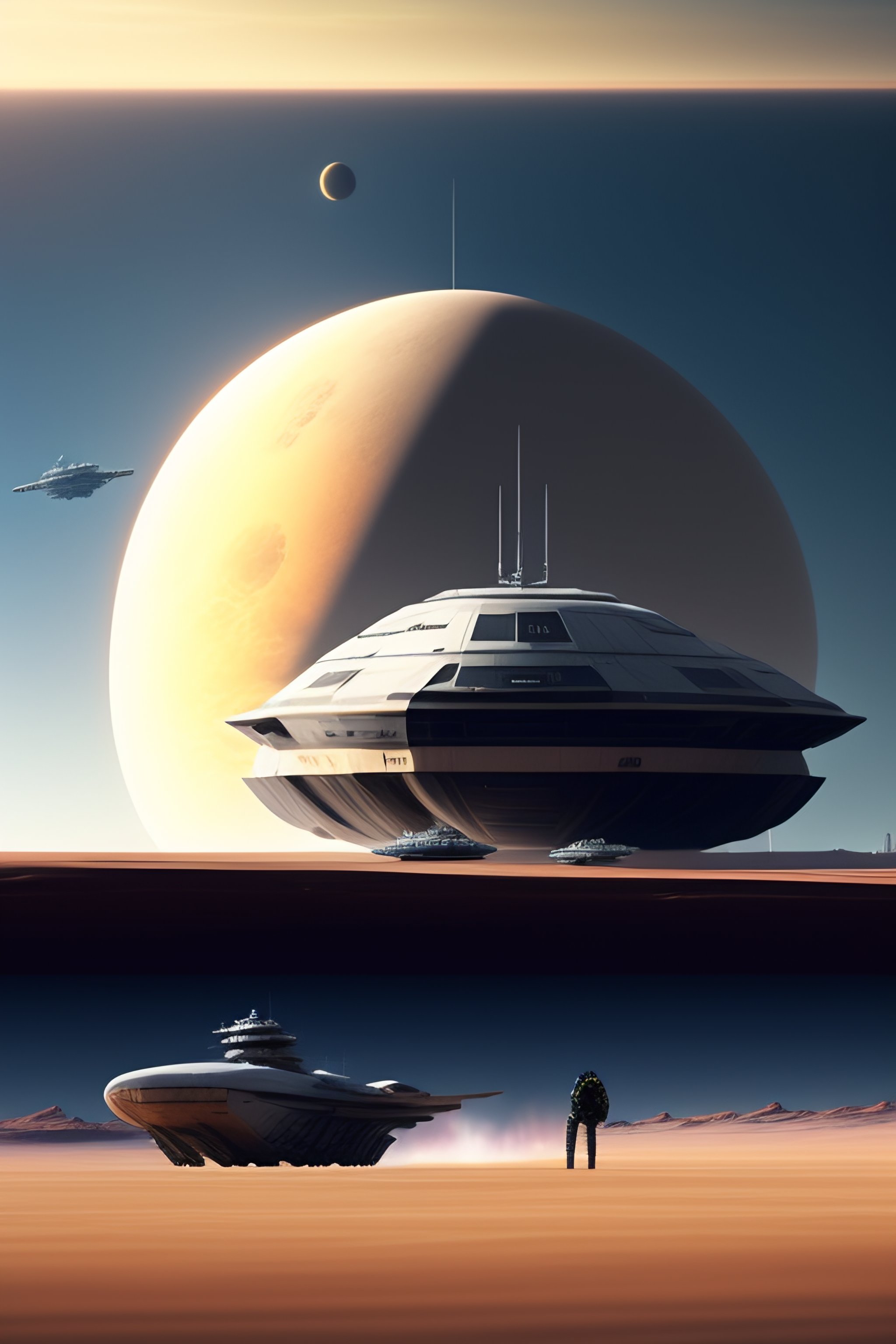 star wars ship landing on a big galxy