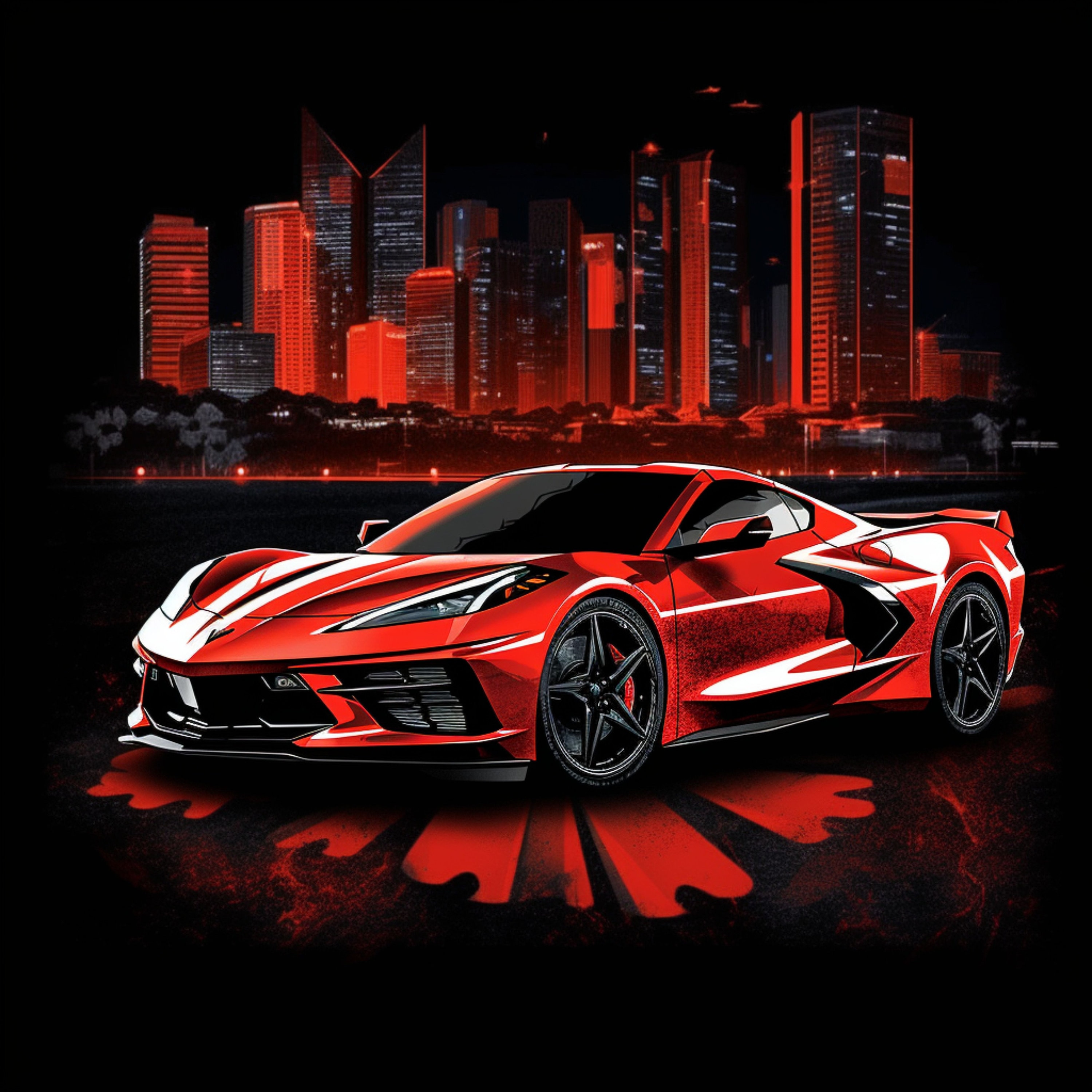 Red Chevrolet Corvette C8 Z06 Stingray
