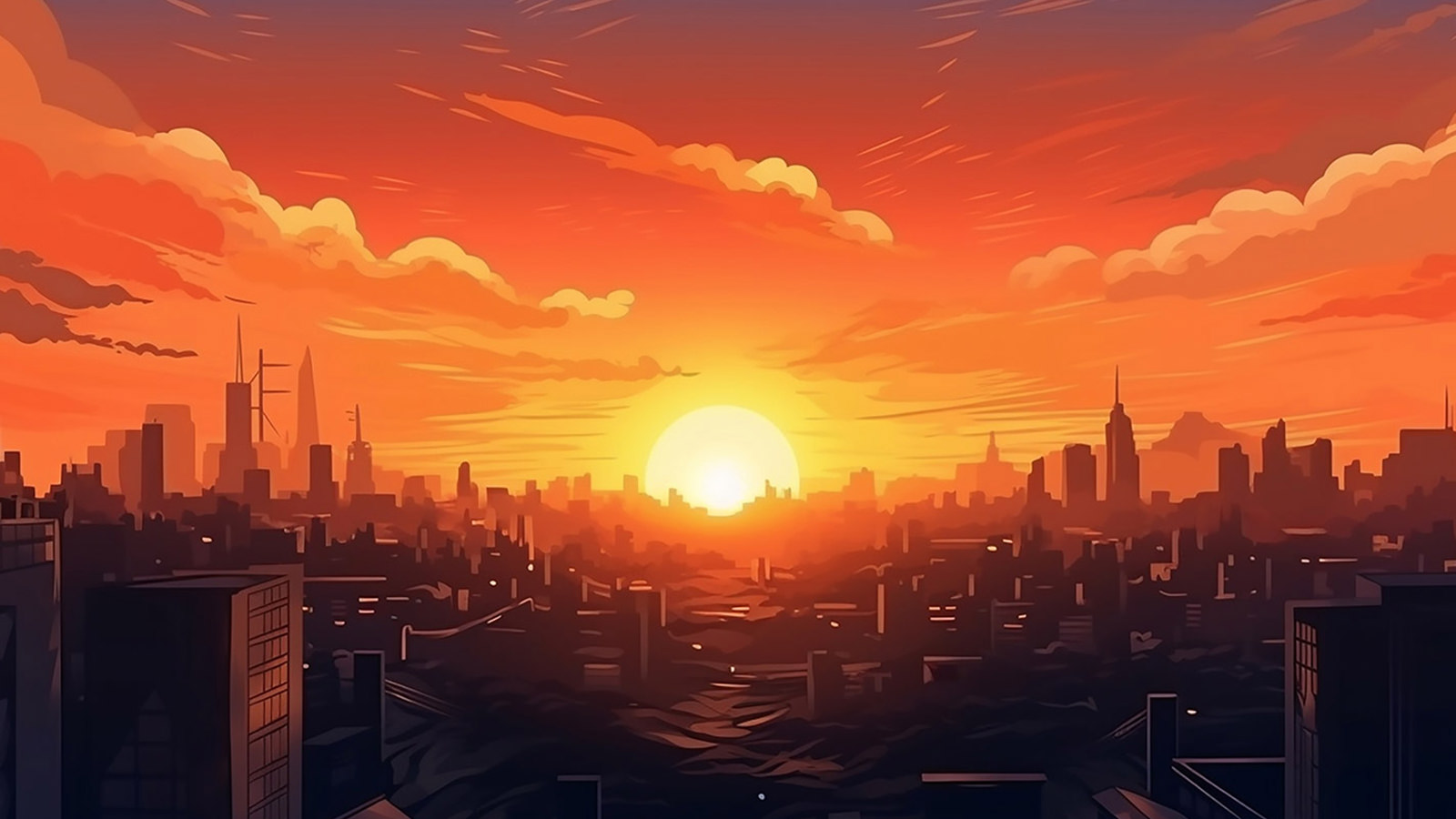 Warm and Beautiful Sunset Wallpaper