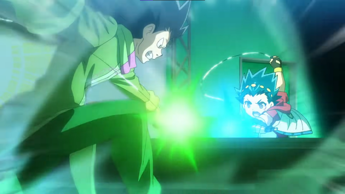 Valt Aoi vs Ken Midori. Beyblade Burst