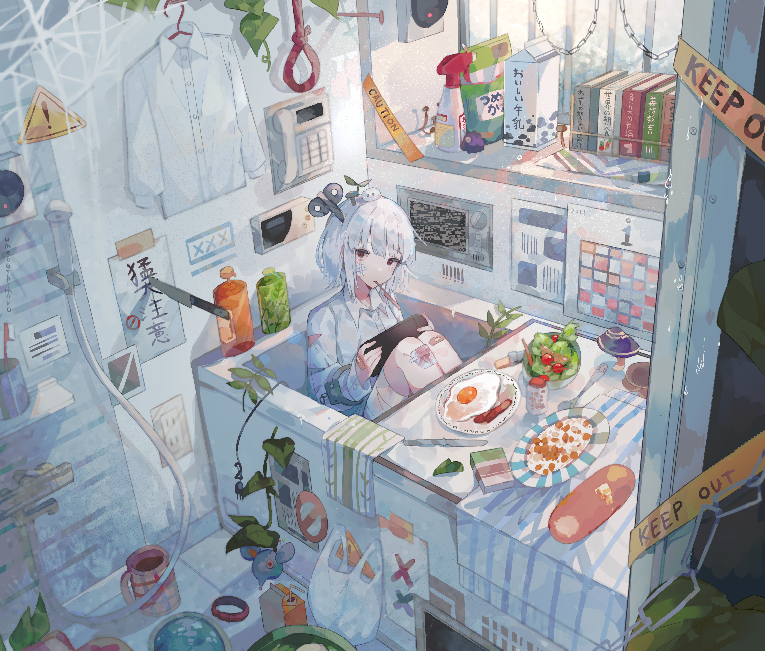Bathroom Anime Girl Anime Girl HD Wallpaper